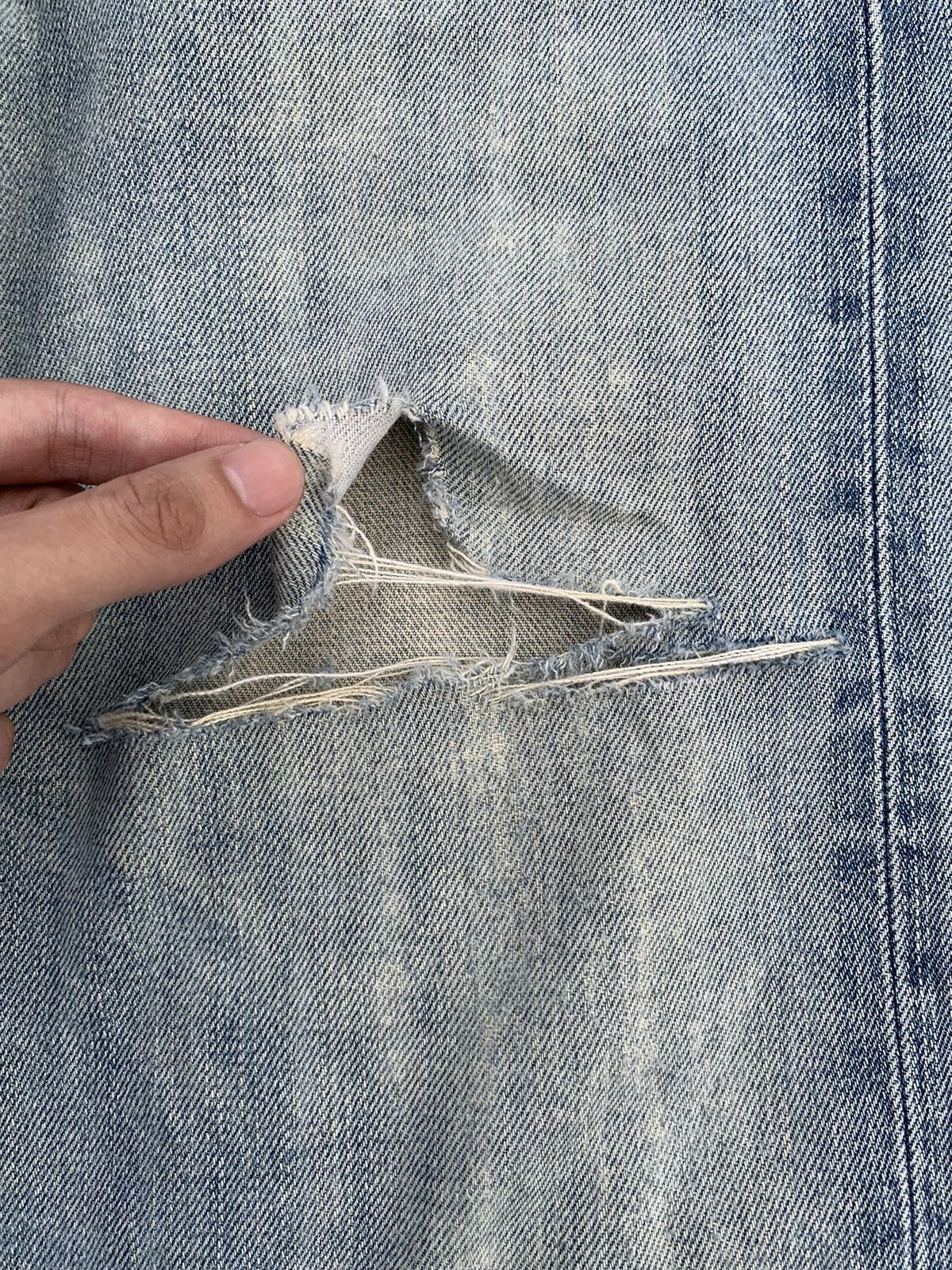 Kapital VINTAGE EDWIN 505 SELVEDGE FADED & RUSTY DISTRESSED DENIM Size US 28 / EU 44 - 11 Thumbnail