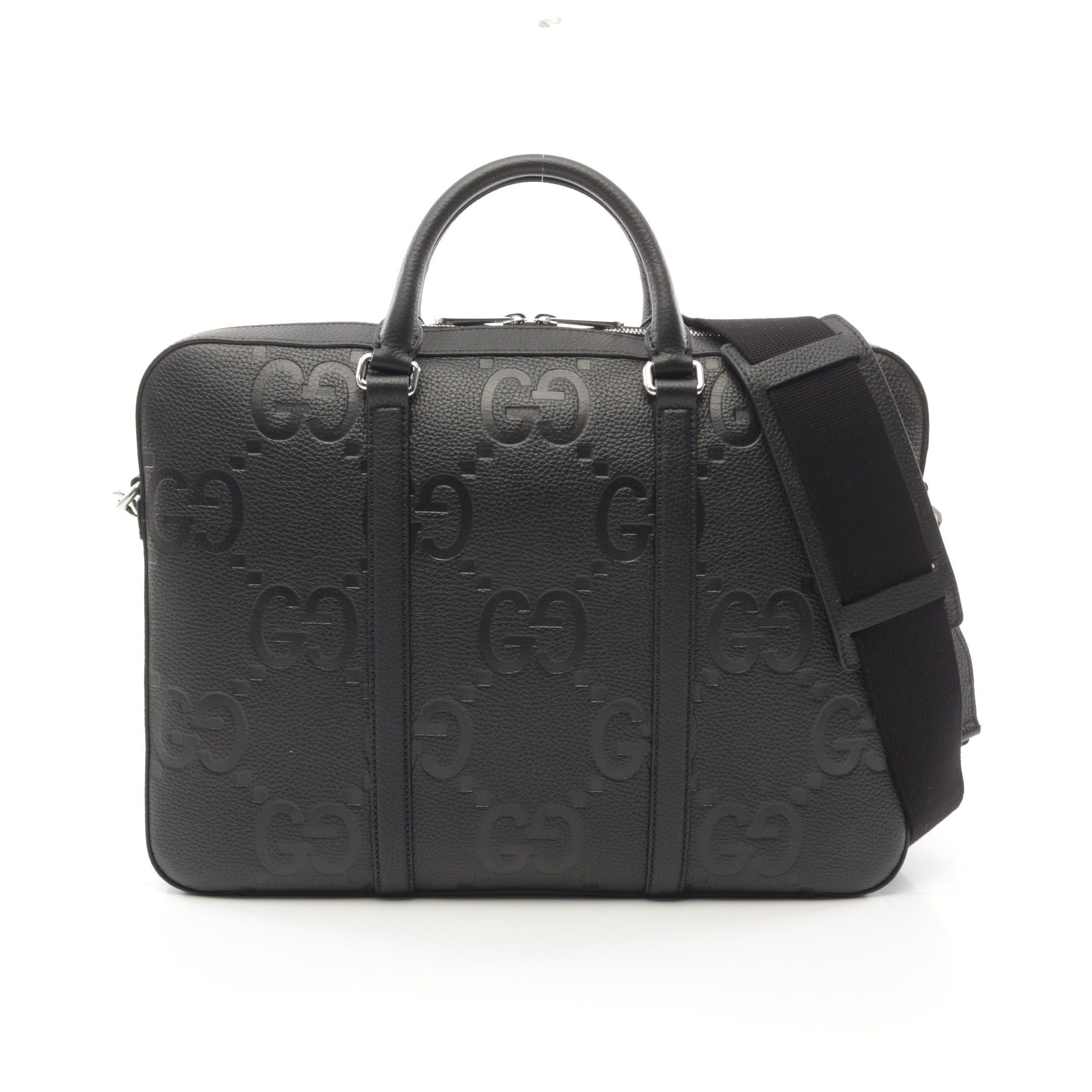 Gucci Gucci Jumbo Gg Briefcase Leather Black Size ONE SIZE - 1 Thumbnail