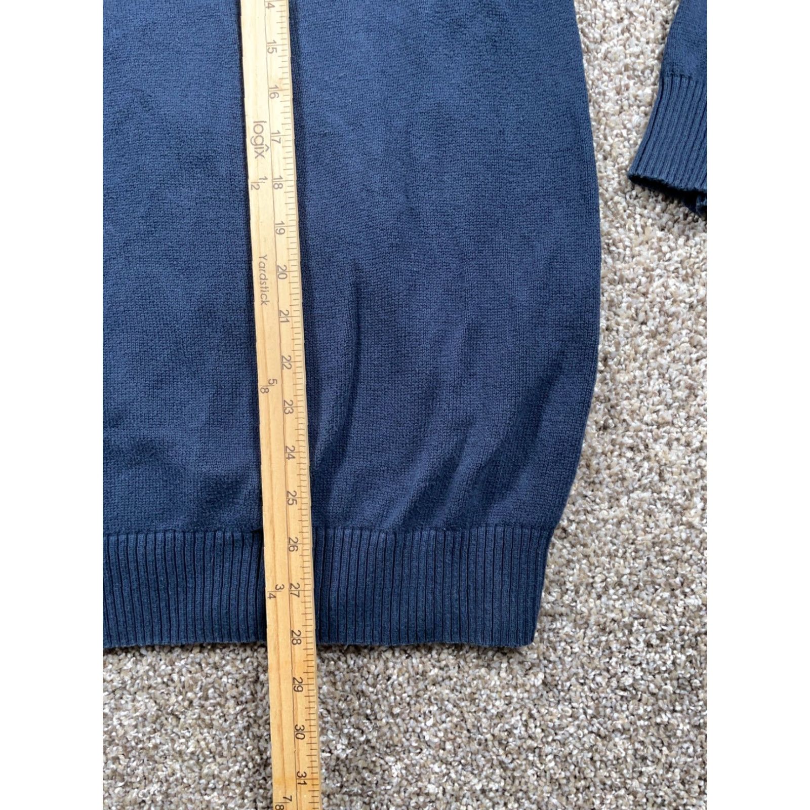 Vintage Duluth Men's Sweater Crewneck Large Tall Dark Blue Chunky Knit Cotton Blend Pullover Solid Classic Preppy Retro Size US L / EU 52-54 / 3 - 7 Thumbnail