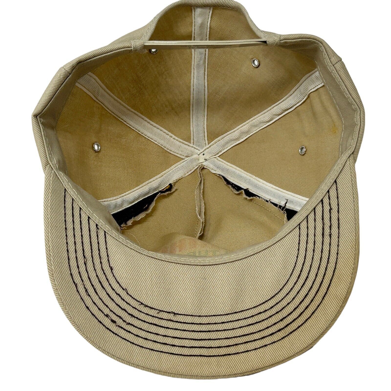 Vintage Vintage 80s Chevron Ortho Hat Baseball Cap USA Made Beige Size ONE SIZE - 4 Thumbnail