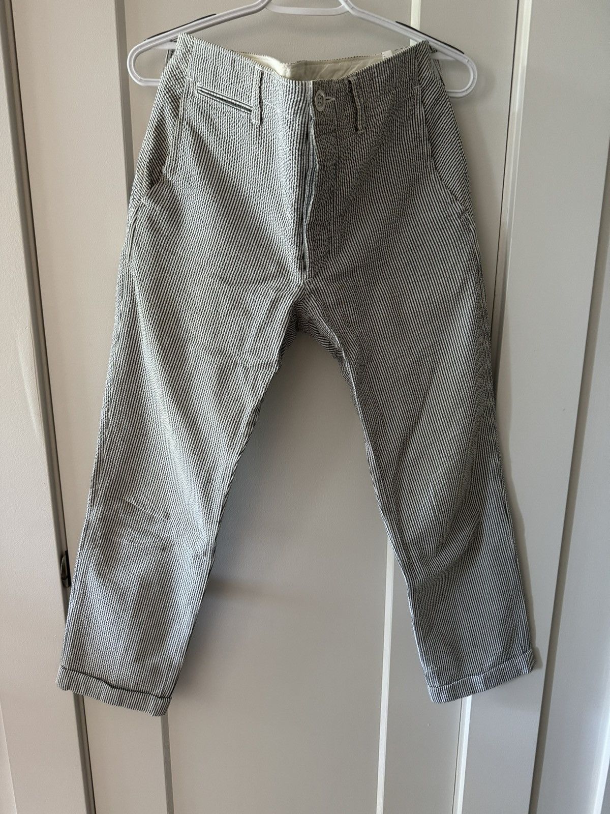 image of Visvim Seersucker Pants in White, Men's (Size 30)