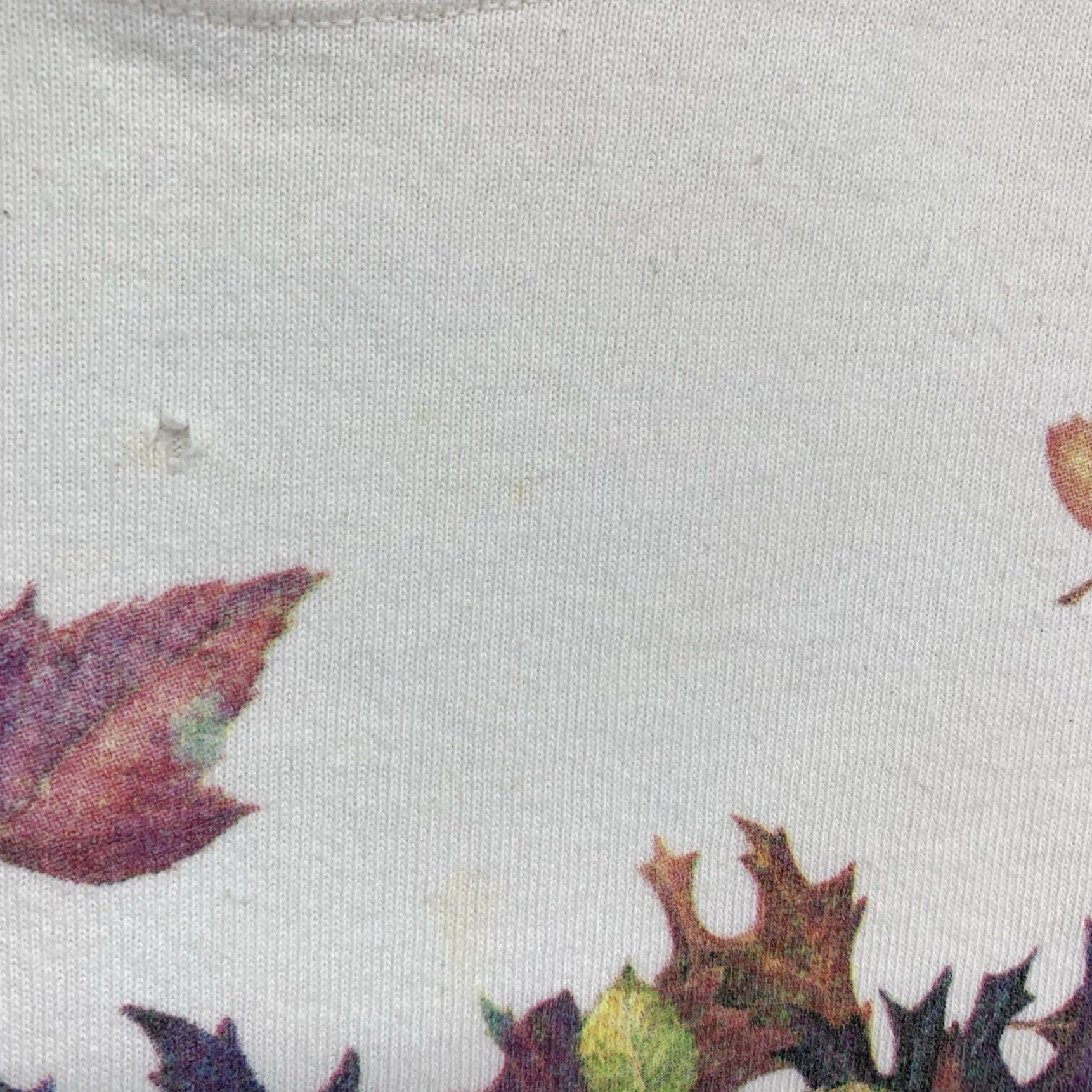 Vintage VINTAGE Cotton Deluxe Unisex Long Sleeve T-Shirt XL Ivory Autumn Leaves Acorn Graphic Print 80s 90s Nature Heavyweight Size US XL / EU 56 / 4 - 7 Thumbnail