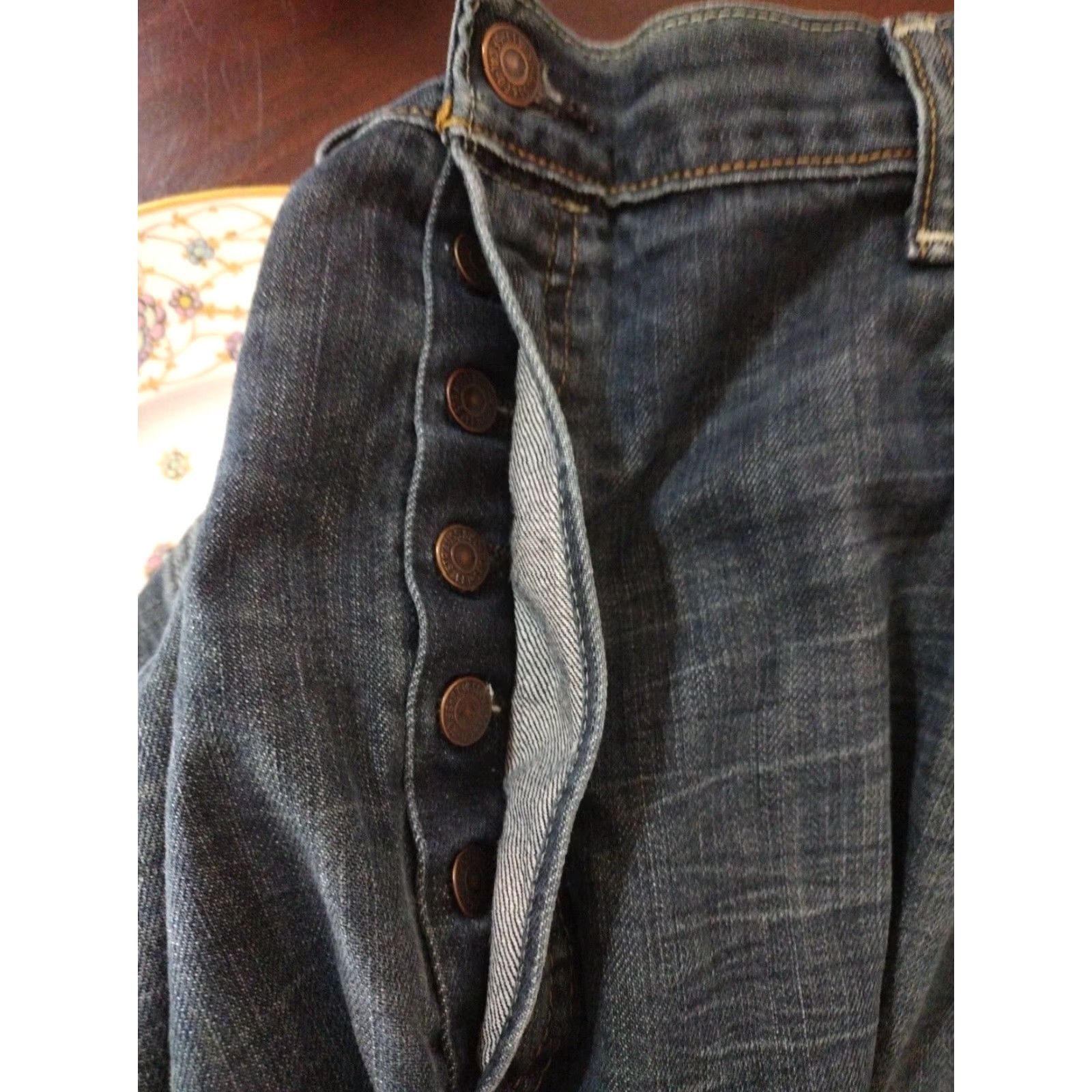 Levi's VINTAGE Levi's 501 Jeans Mens 42x32 Blue Denim Original Fit Button Fly Pants Dark Wash Denim Jeans 501 Series Western Classic 90s Mens Size US 42 / EU 58 - 5 Thumbnail