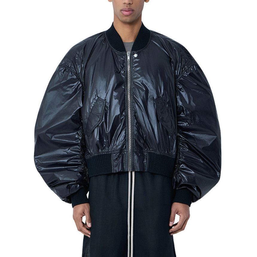 RICK OWENS Temple Black Oversized Bomber Jacket New & Authen