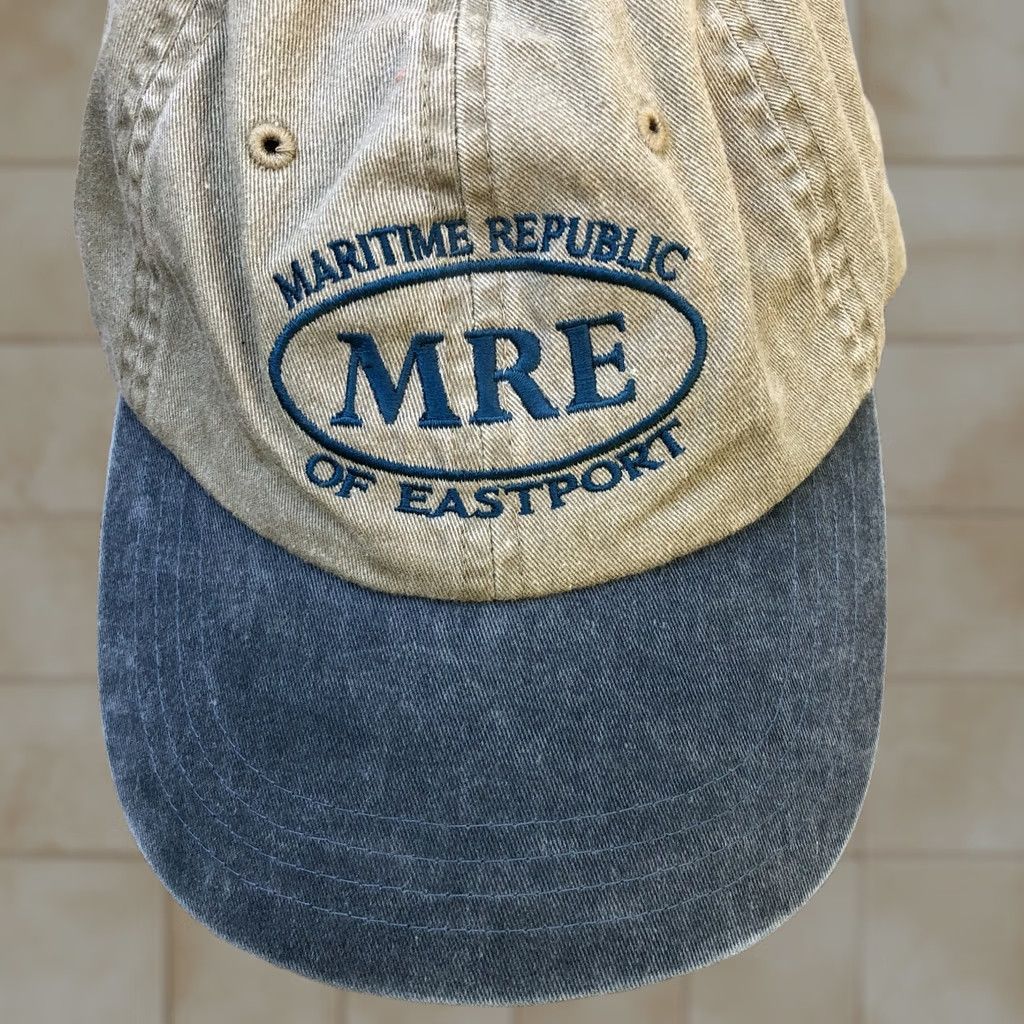Vintage VINTAGE Jensen Headwear Maritime Republic of Eastport Hat Mens One Size Beige Baseball Cap Adjustable Cotton Cap Size ONE SIZE - 1 Thumbnail