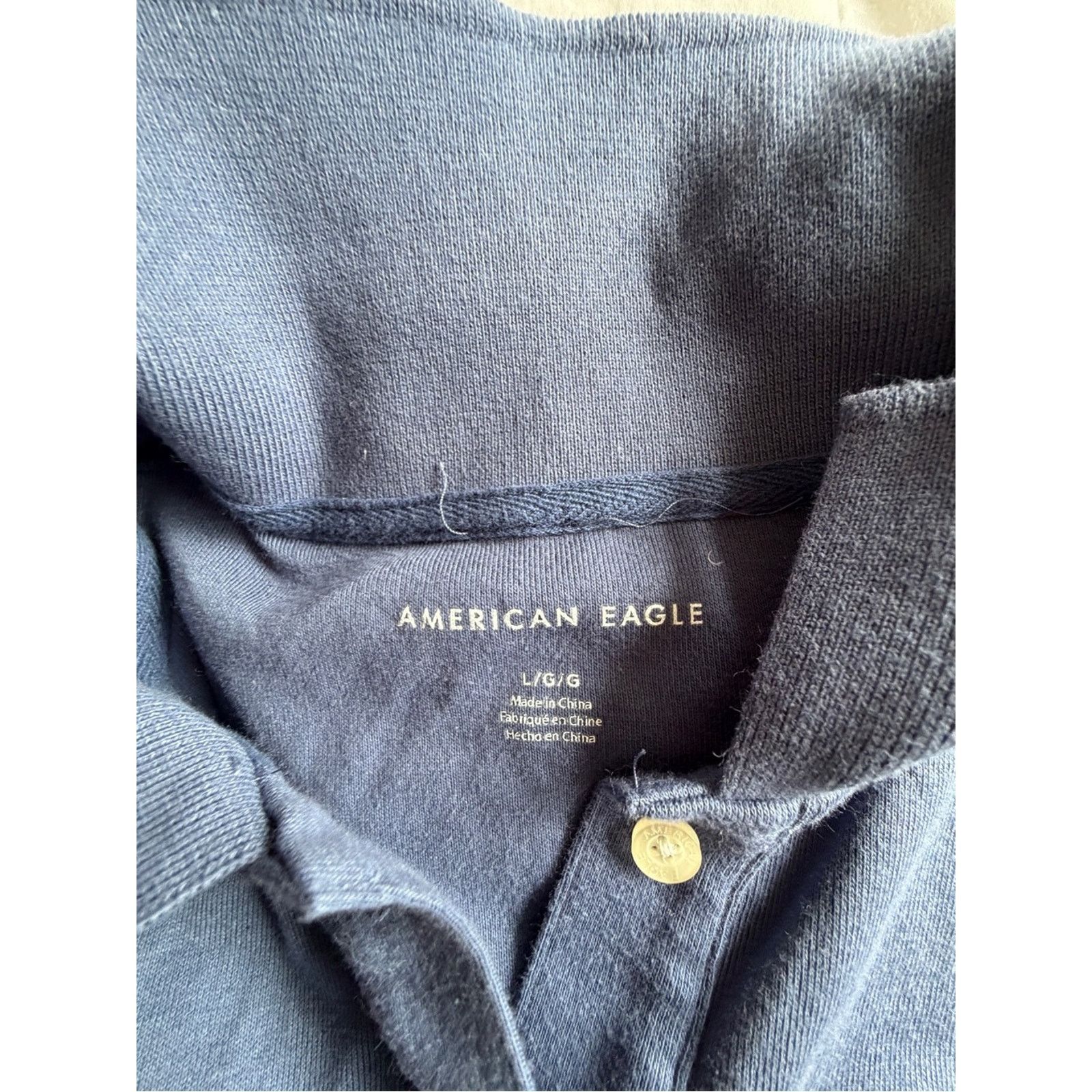 American Eagle Outfitters American Eagle Cropped Polo Tee in Indigo Size Womens Large Size L / US 10 / IT 46 - 7 Thumbnail