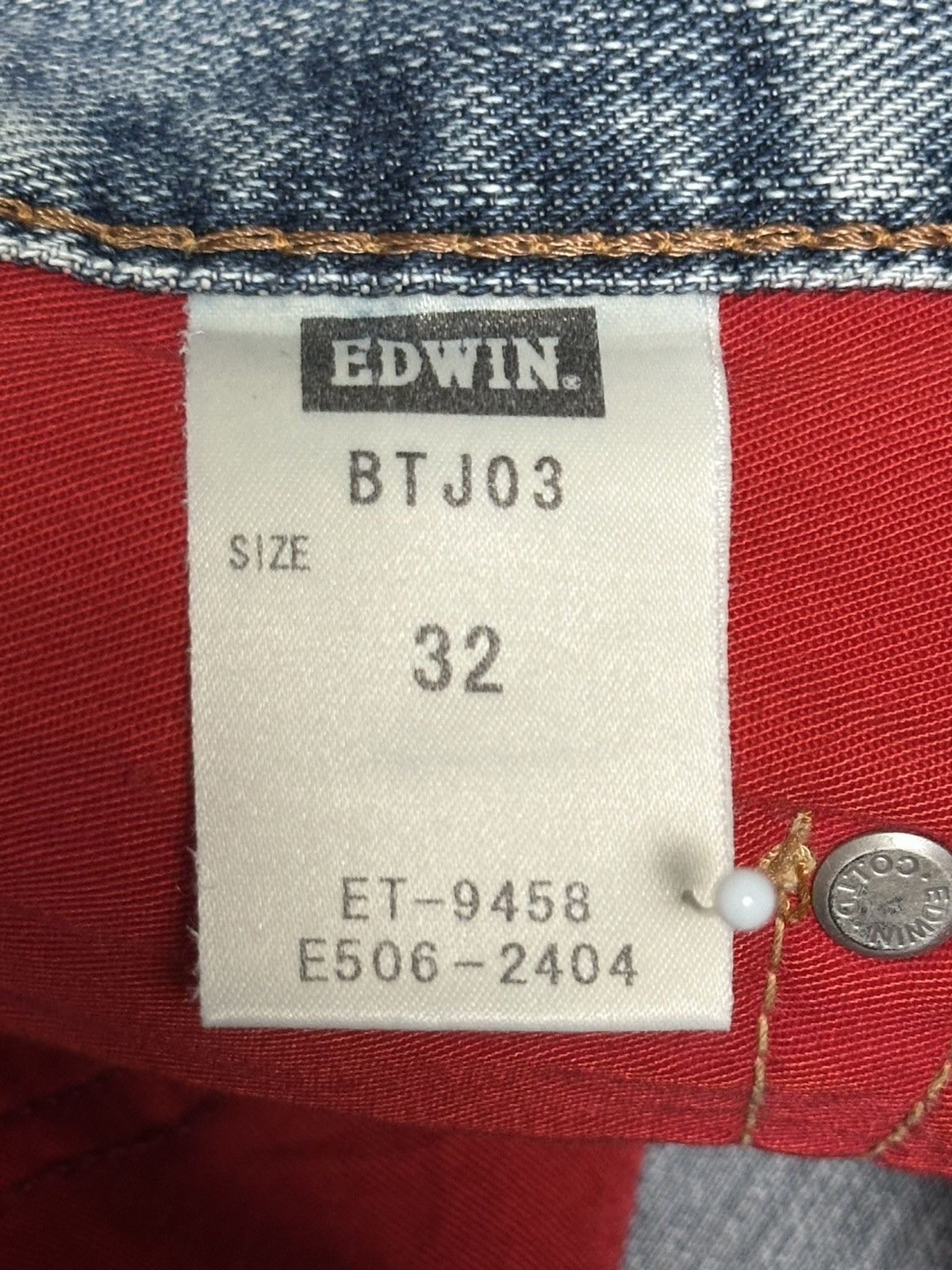 Edwin EDWIN BTJ03 Straight Leg Distressed Japan Denim Faded Wash Size US 34 / EU 50 - 13 Thumbnail