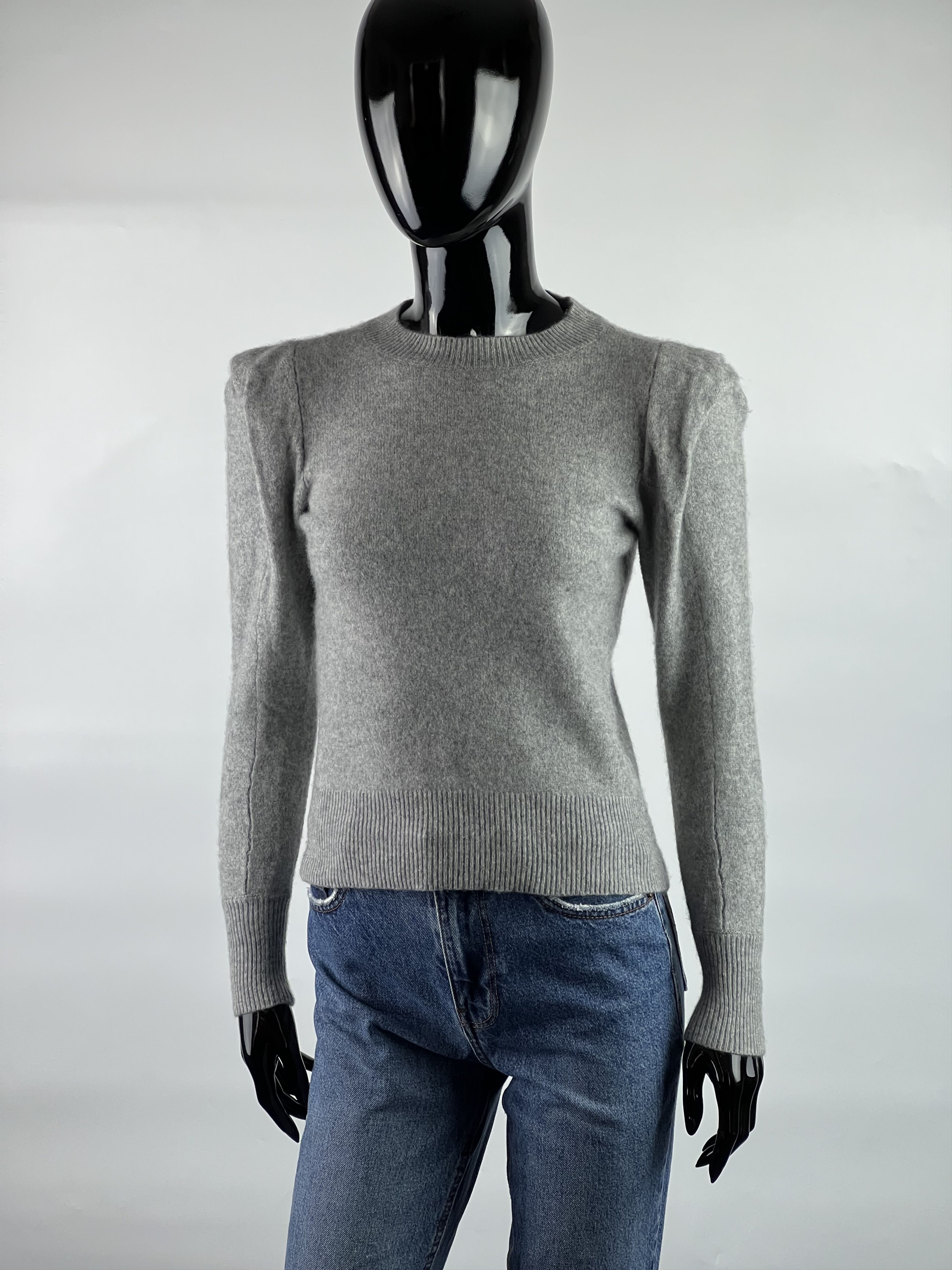 Frame Ruffle-Shoulder 100% Cashmere Sweater Size XS
