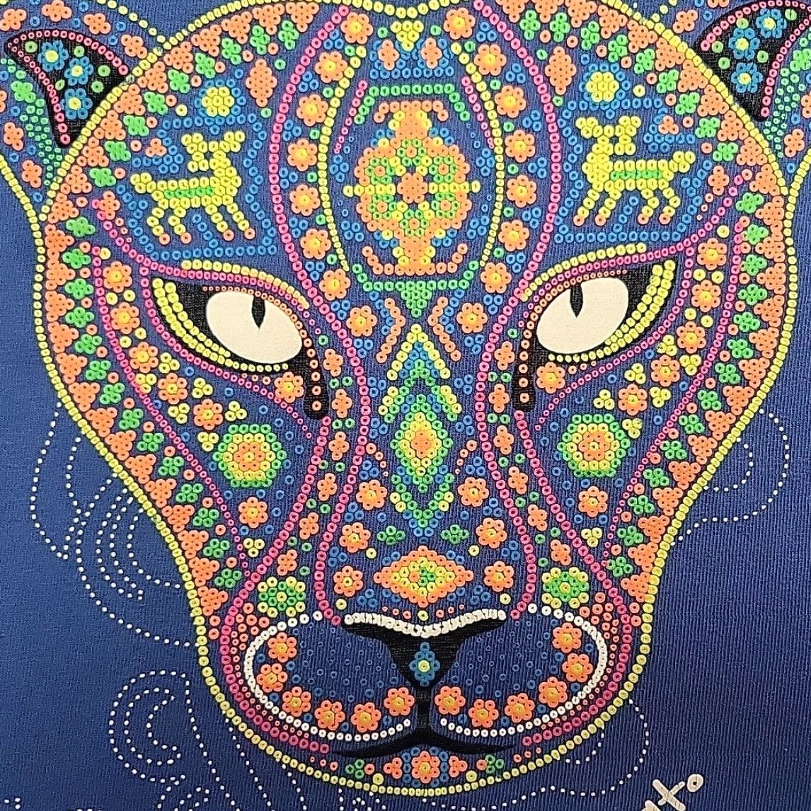 Vintage VINTAGE Karacool Nature Shirt Men S Blue Jaguar Festival Mexico Huichol Art Boho Cat Shirt Mens S Blue Jaguar Festival Mexico Huichol Art Boho Cat Size US S / EU 44-46 / 1 - 4 Thumbnail