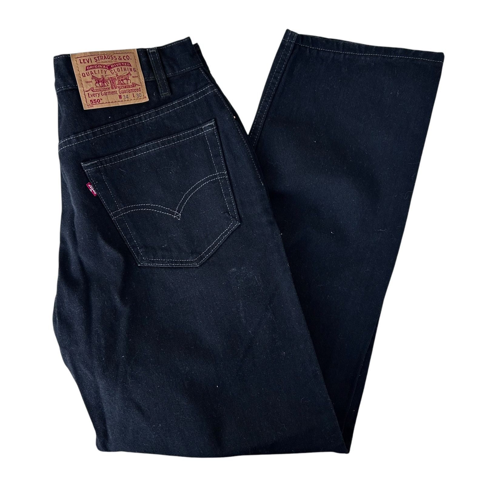 Vintage Levis 550 Black Relaxed Fit Jeans Sz 34x30