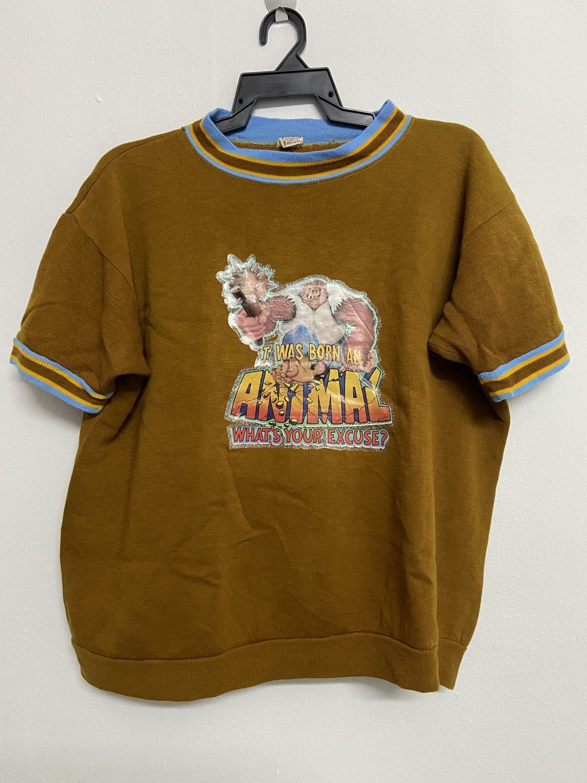 JCPenney Vintage Towncraft Animal Mock Ringer Knit Sweater Shirt Size US L / EU 52-54 / 3 - 1 Thumbnail