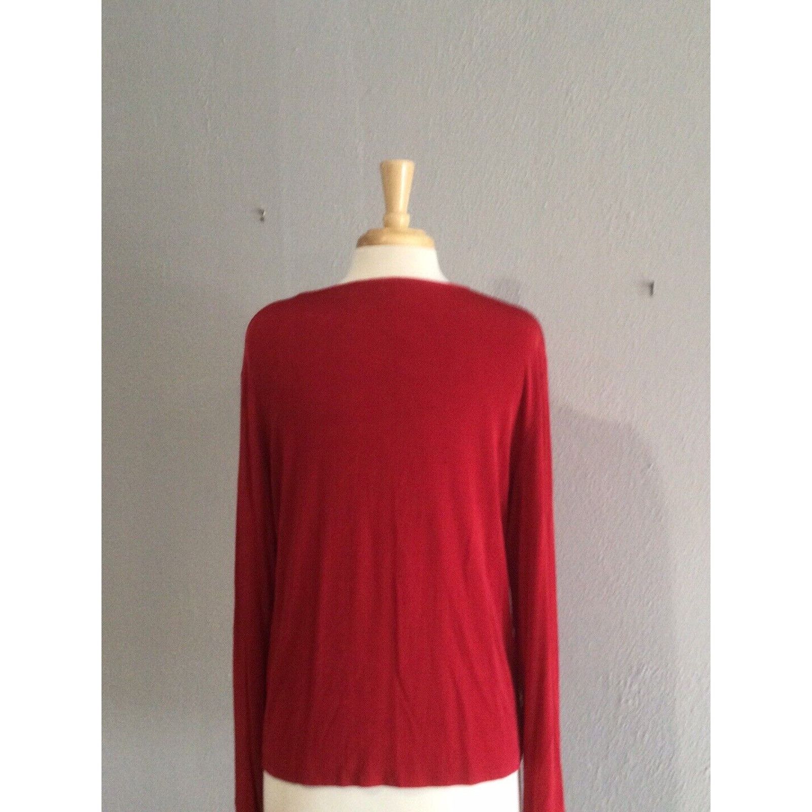 Chicos Chico's Travelers Long Sleeve Red Pullover Top Size 3/XL/16 Size XL / US 12-14 / IT 48-50 - 8 Thumbnail