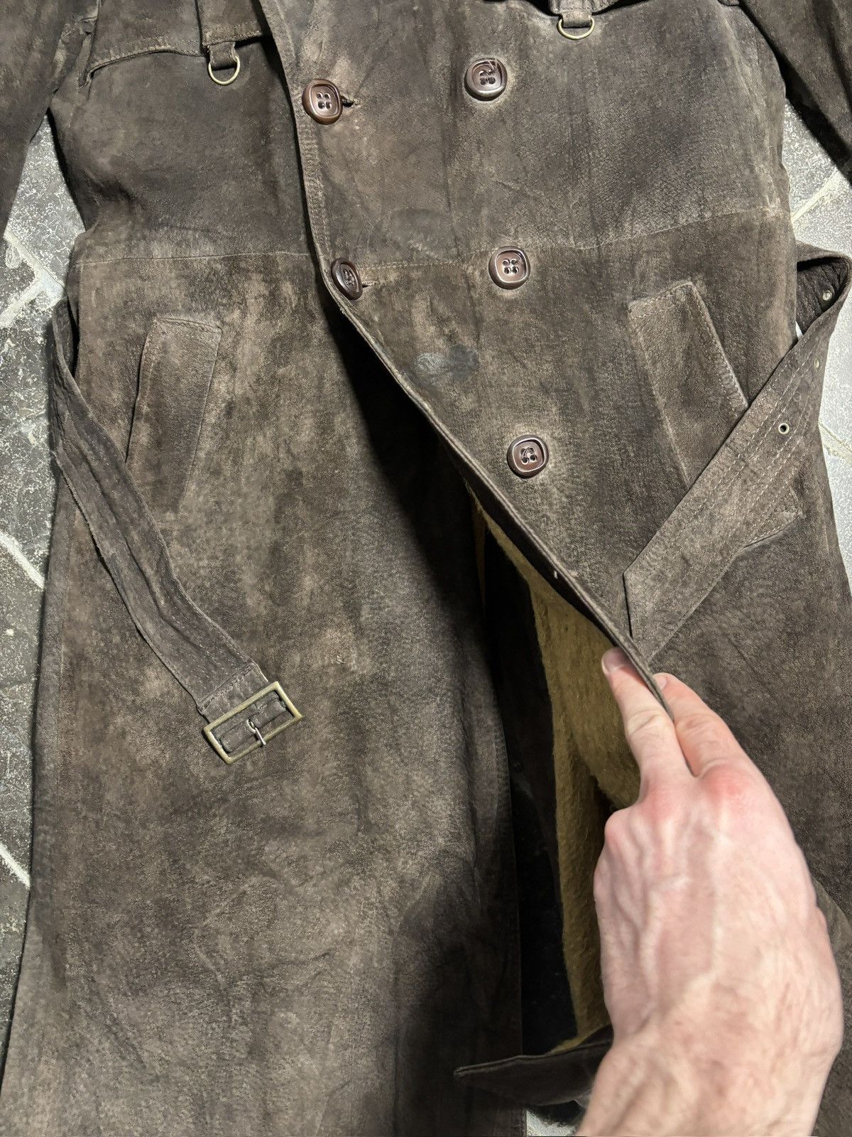 Pierre Cardin 1970s Pierre Cardin Vintage Leather Jacket Suede Trench Coat Size US S / EU 44-46 / 1 - 11 Thumbnail