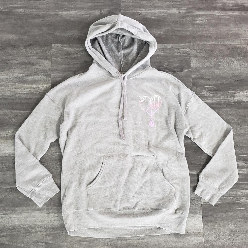 Designer Grey JGJ Peace & Love Hoodie Long Sleeve Size S / US 4 / IT 40 - 1 Thumbnail