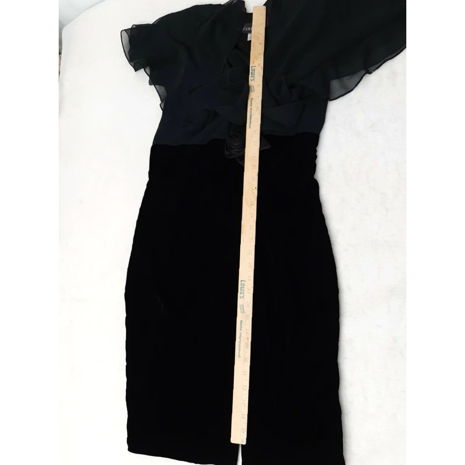 Vintage VINTAGE BB Collections Dress Women Knee Length 10 Black Floral Ruched Short Sleeve Sheath Cocktail Black Multi Women 90s Size L / US 10 / IT 46 - 5 Thumbnail