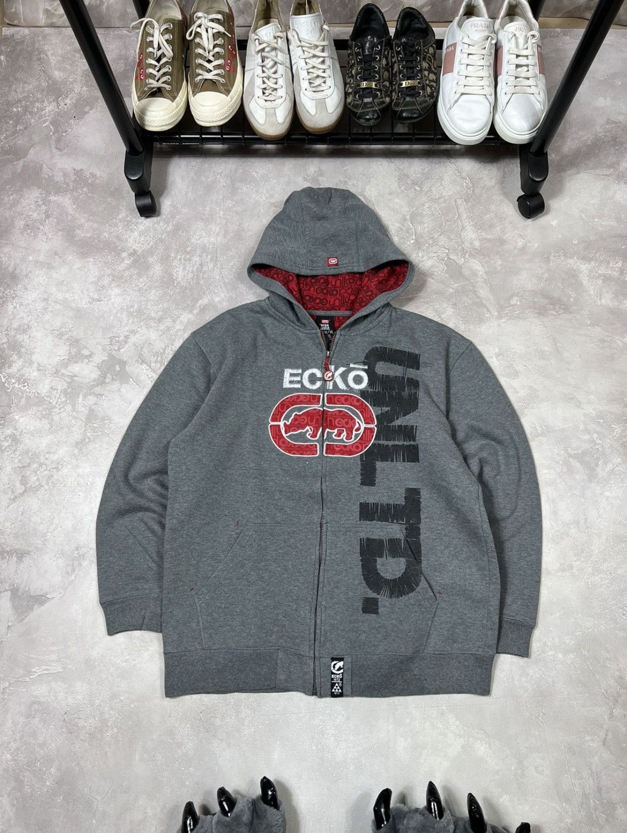 Vintage Ecko Undl Y2k Graphic Zip Hoodie