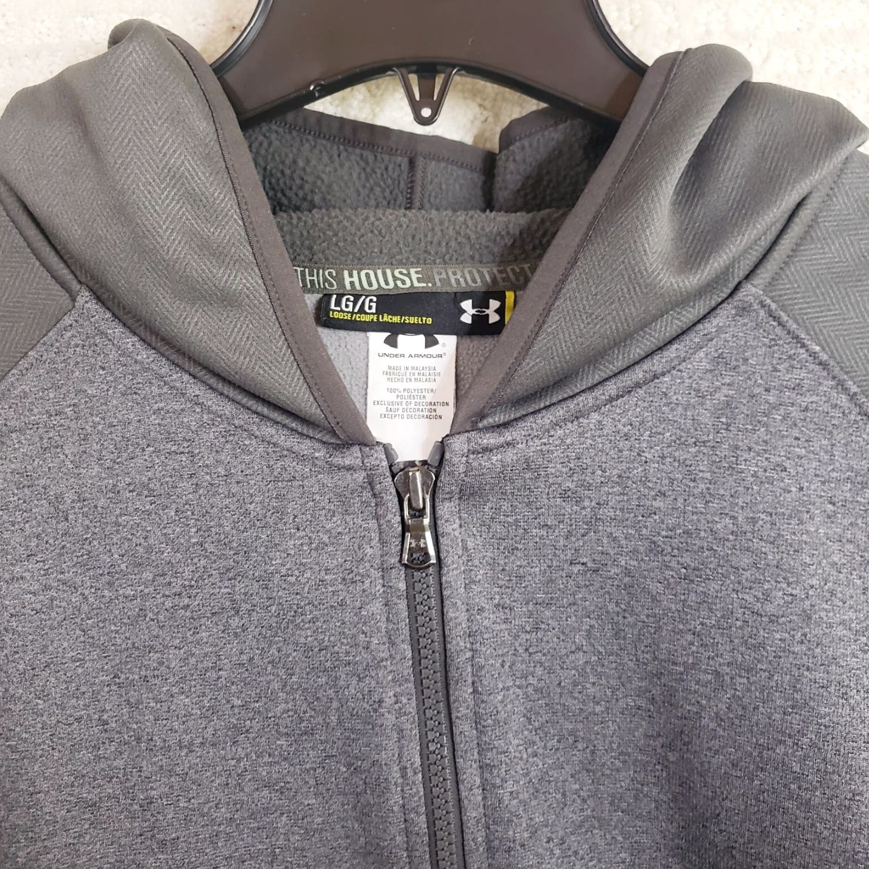 Under Armour Under Armour Hoodie Mens Gray Full Zip Hooded Sweatshirt Storm L Logo Zipper Pocket Regular Fit Size US L / EU 52-54 / 3 - 5 Thumbnail