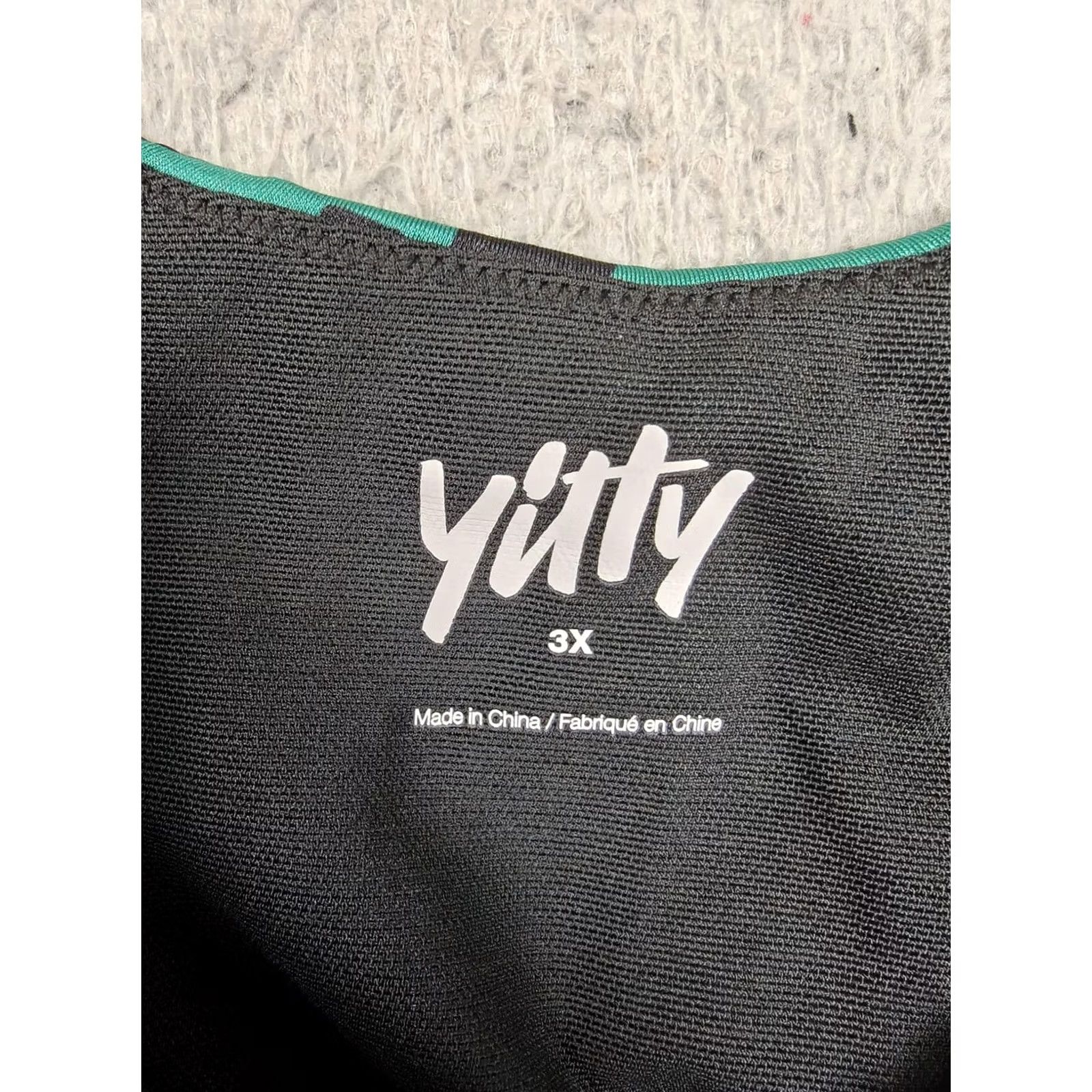 Vintage Yitty Headliner Shaping Midi Bralette Top Womens 3X Green Deep Sea Lizzouette Shapewear Budge Slimming Stretch Knit Geometric Size XXL / US 16-18 / IT 52-54 - 2 Thumbnail