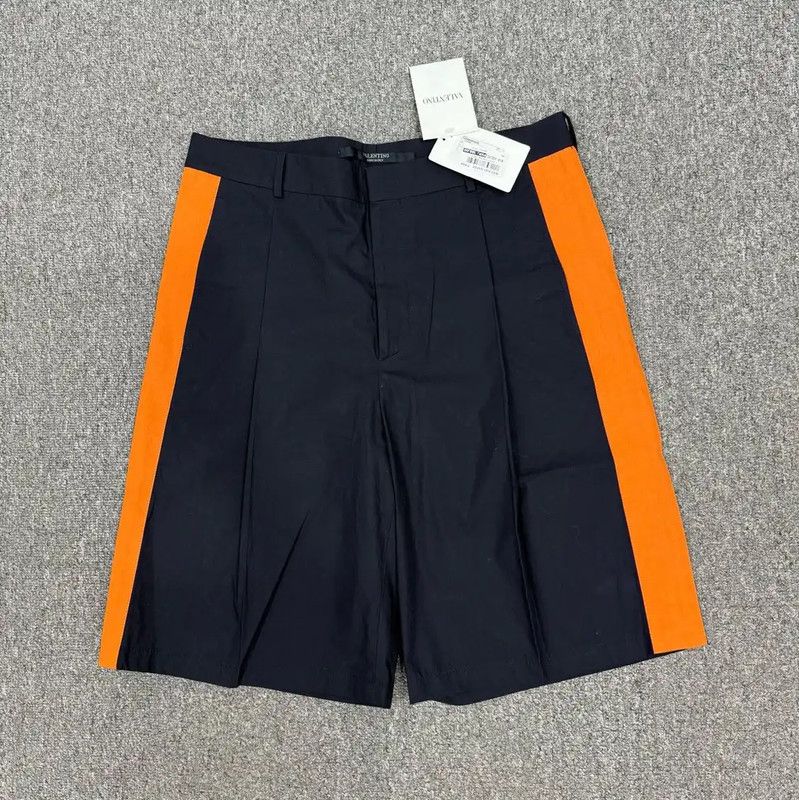 Valentino Valentino Black Cotton Men’s Shorts with Orange Accents 0089 Size US 30 / EU 46 - 1 Thumbnail