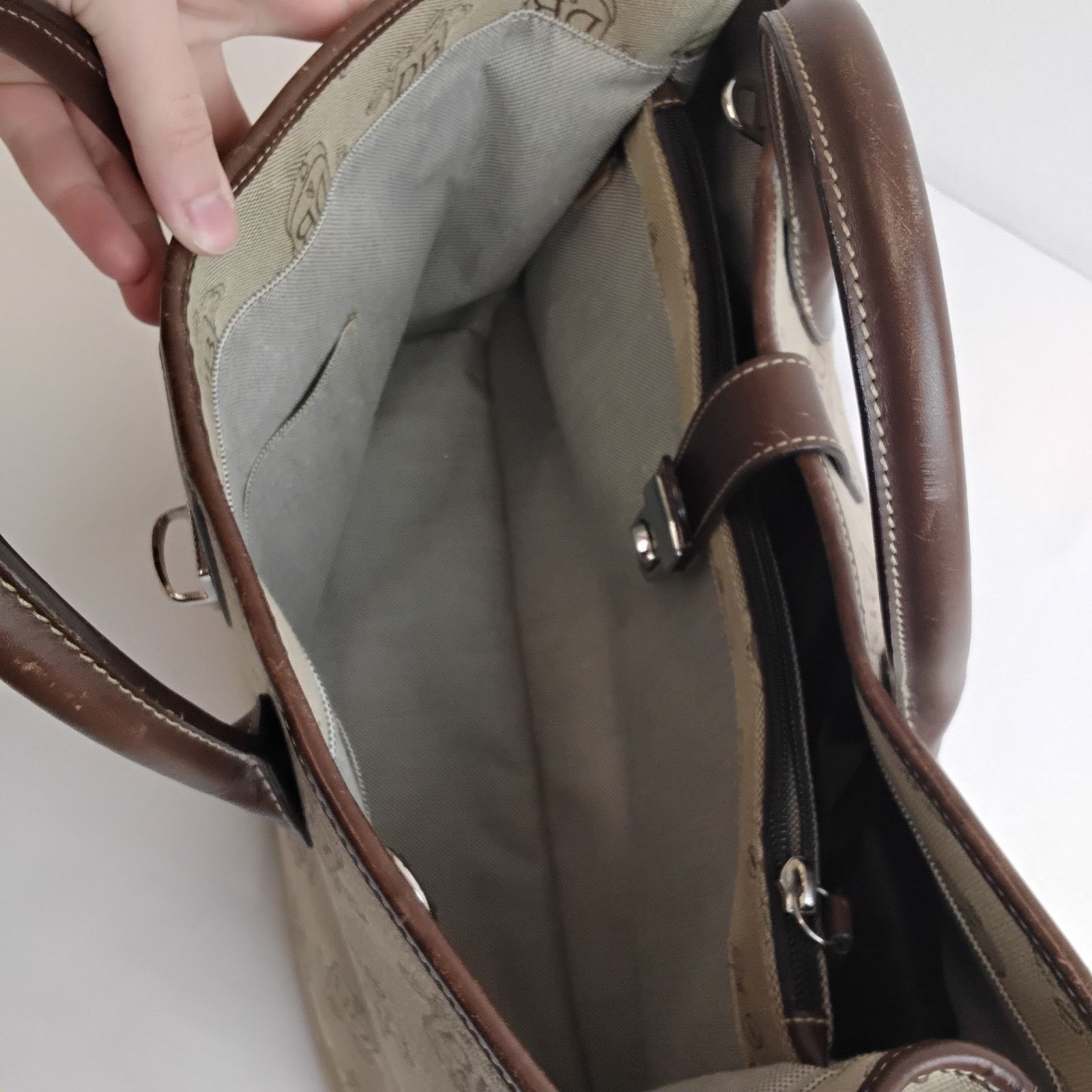 Dooney & Bourke Dooney & Bourke Jacquard Satchel Bag Brown DB Logo Canvas Size ONE SIZE - 12 Thumbnail