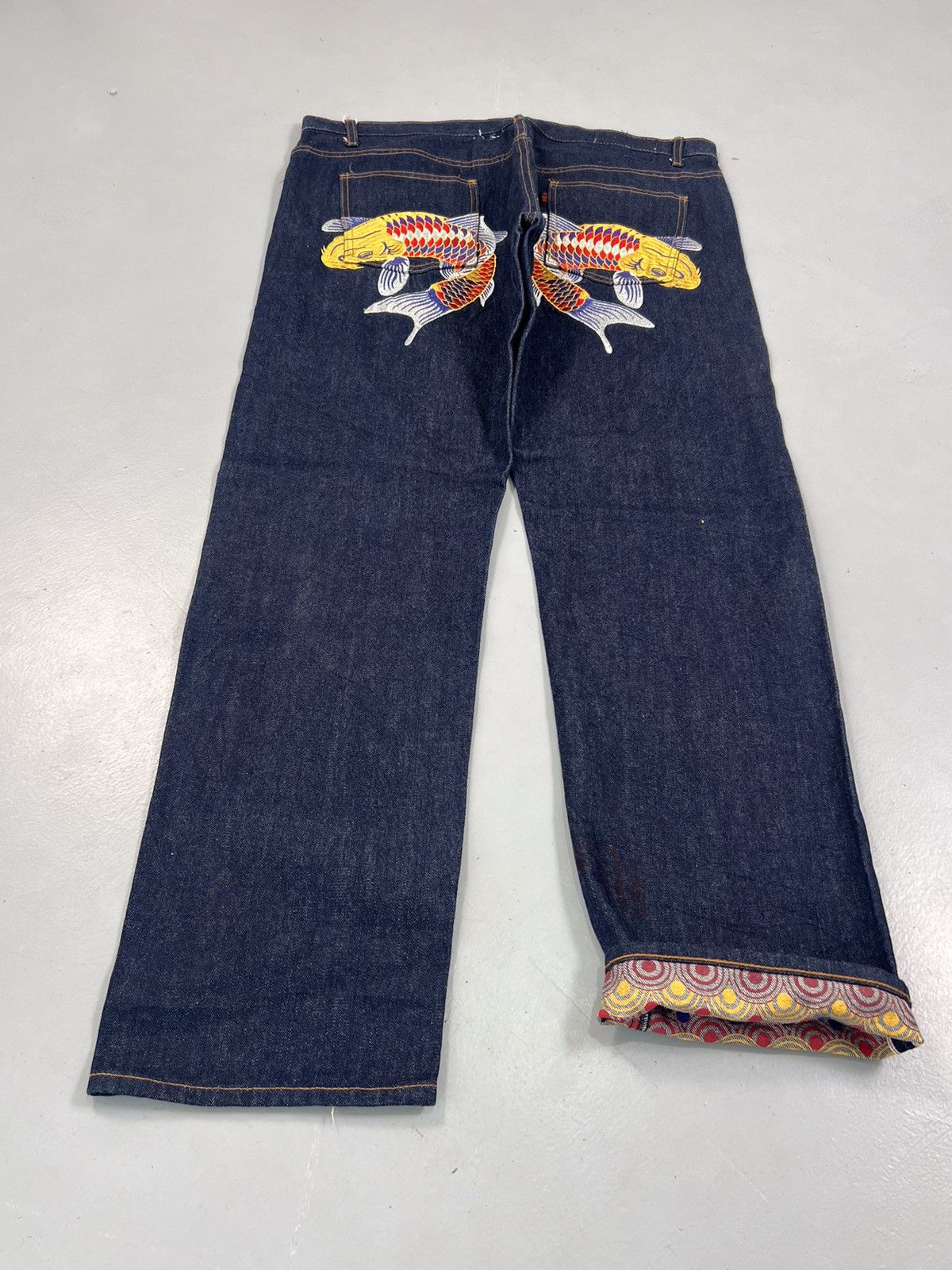 Japanese Brand Vintage Japanese brand salvage fish embroidered denim Size US 40 / EU 56 - 1 Thumbnail