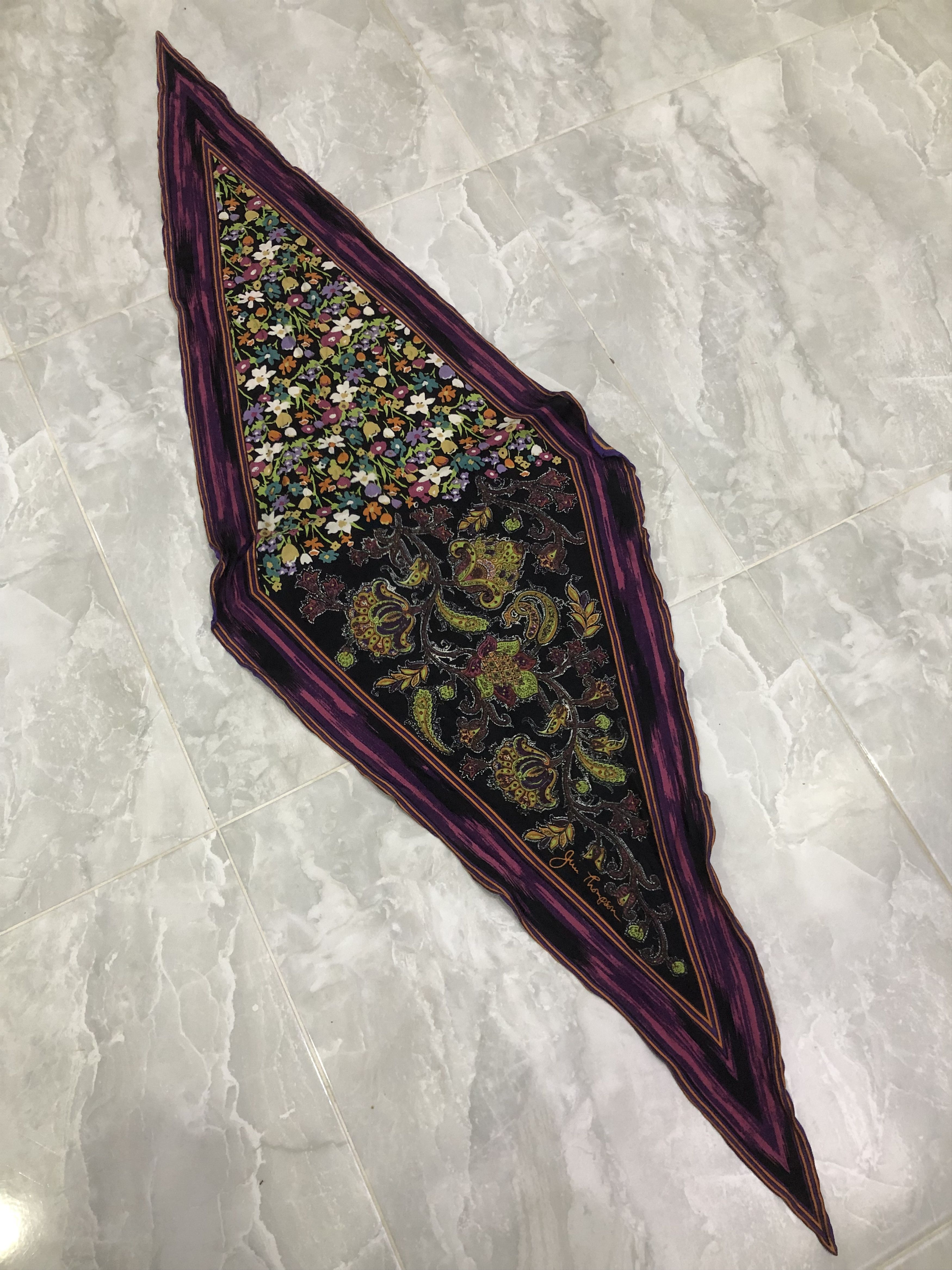 Jim Thompson Jim Thompson Printed Silk Scarf Size ONE SIZE - 6 Thumbnail