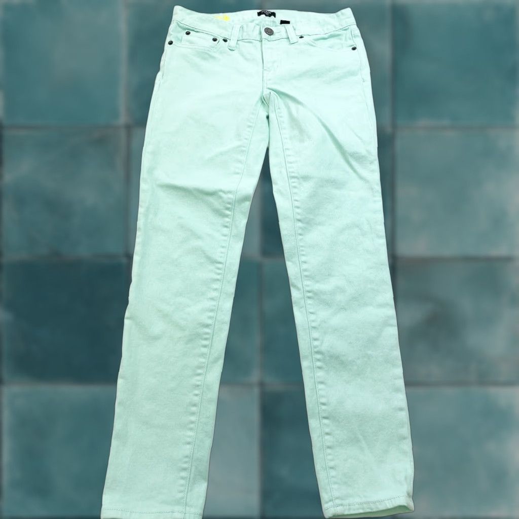 J.Crew J.Crew Jeans Womens 24 Toothpick Pastel Green City Classic Skinny Pockets Zip Button Vintage No Size 26" / US 2 / IT 38 - 1 Thumbnail