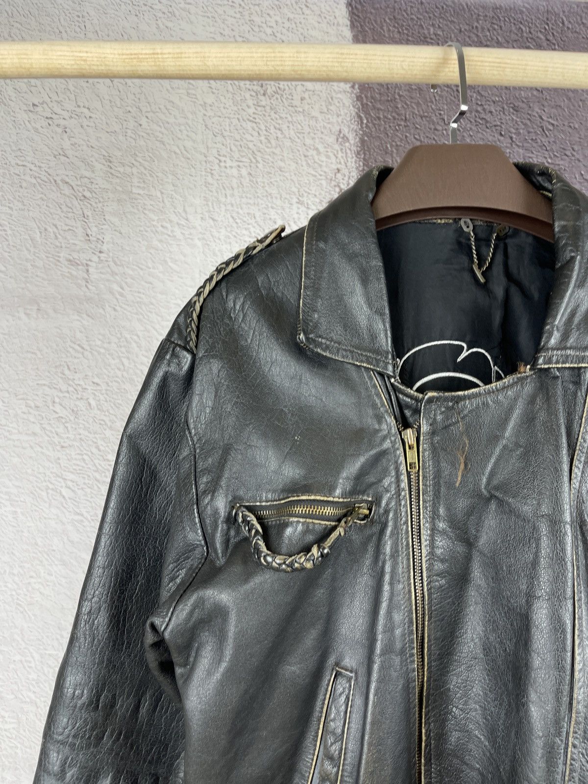 Vintage Norma Vintage 80s 90s Leather motorcycle jacket Kronos Rare Size US L / EU 52-54 / 3 - 8 Thumbnail