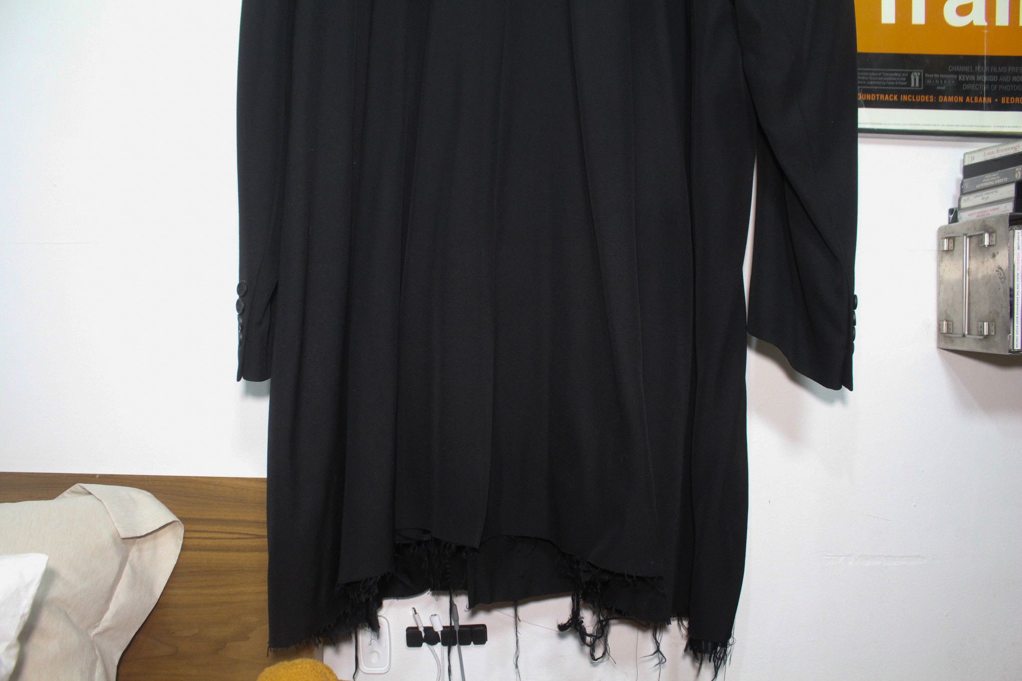 Balenciaga SS21 Distressed Wool Oversized Double Breasted Raw Hem Coat Size US XL / EU 56 / 4 - 8 Thumbnail
