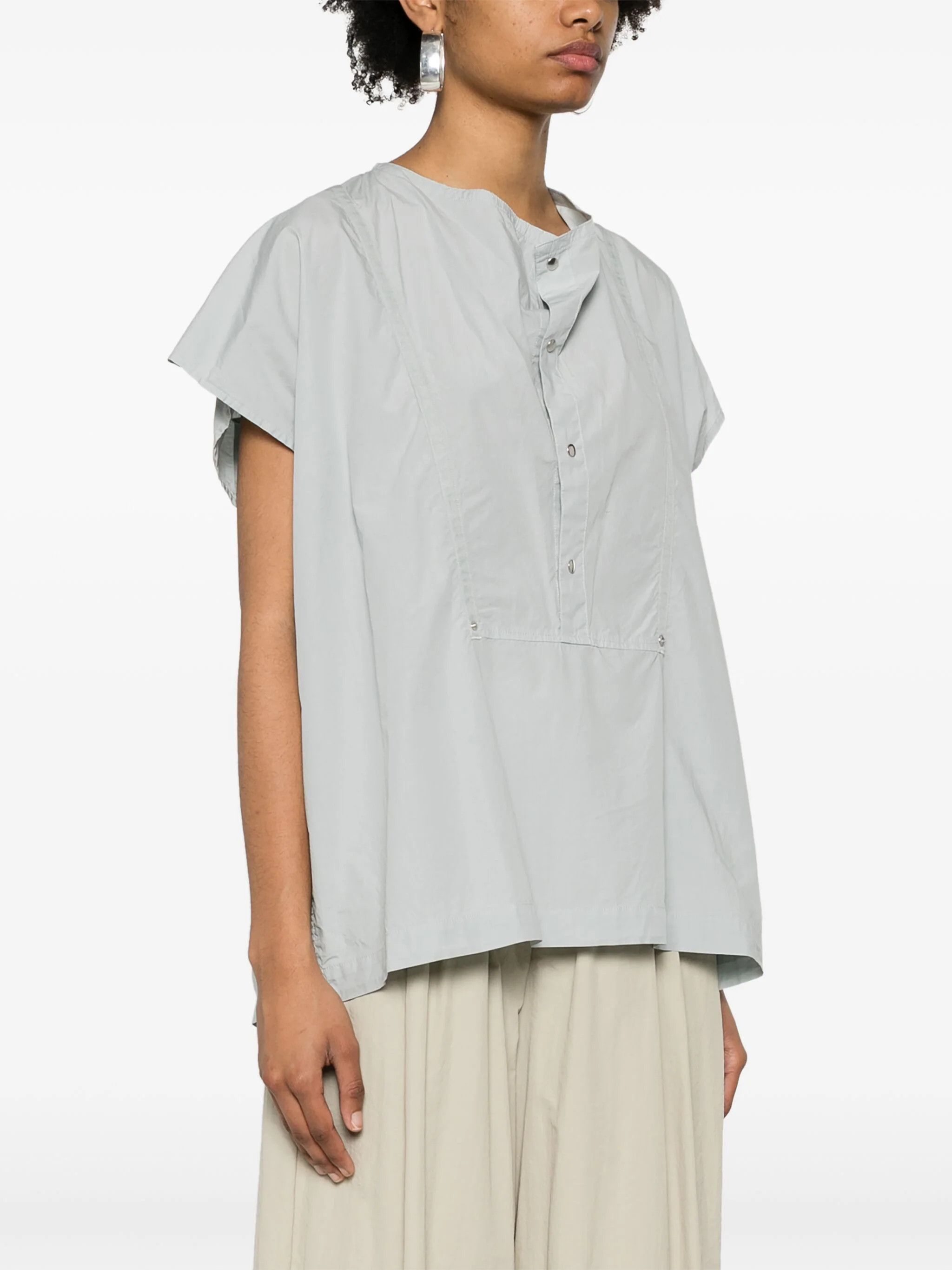 Lemaire o1s22i1n1024 Draped Neckline Blouse in Grey Size XS / US 0-2 / IT 36-38 - 3 Thumbnail