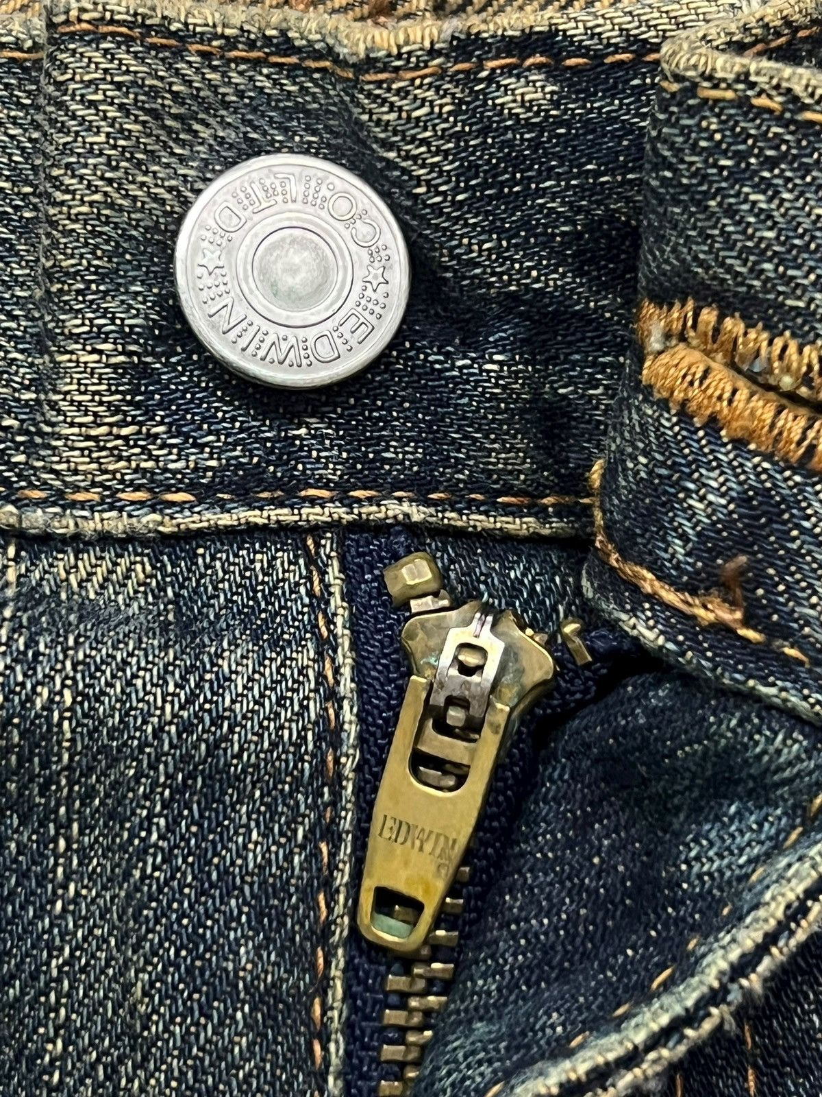 Edwin Vintage Edwin E604R Japan - Faded Mud Wash, Distressed Denim Size US 32 / EU 48 - 10 Thumbnail