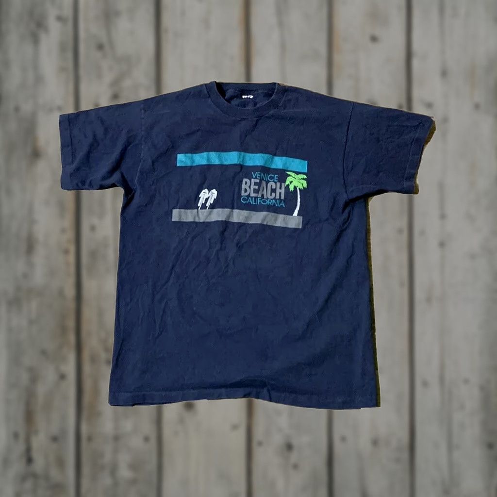 Vintage VINTAGE Single Stitch Venice Beach California 90s Blue XL Mens T Shirt Size US XL / EU 56 / 4 - 1 Thumbnail