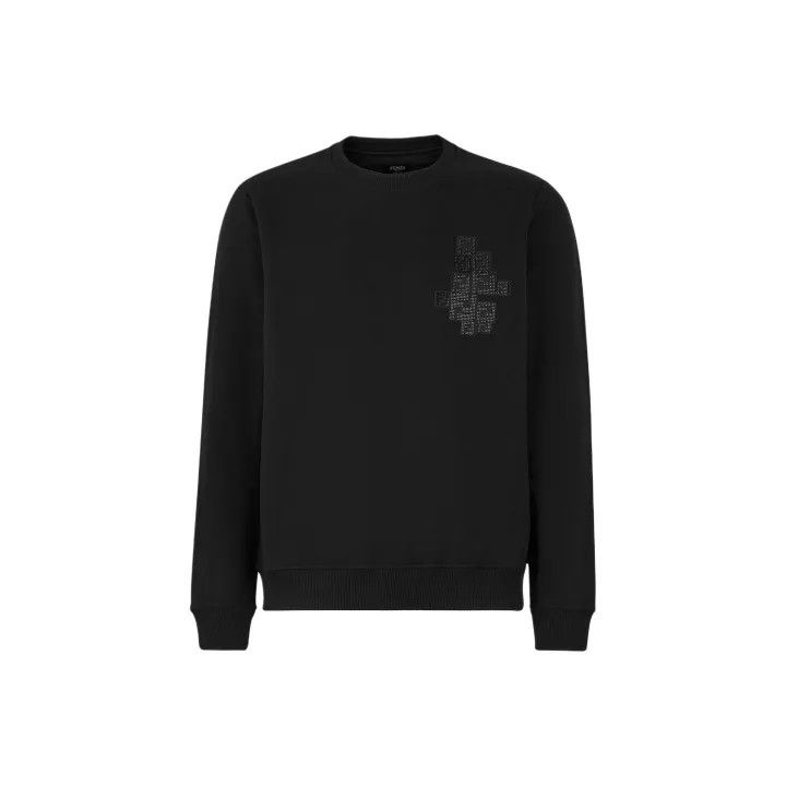 Fendi Fendi Black Printed Long Sleeve Sweater for Men 0079 Size US L / EU 52-54 / 3 - 1 Thumbnail