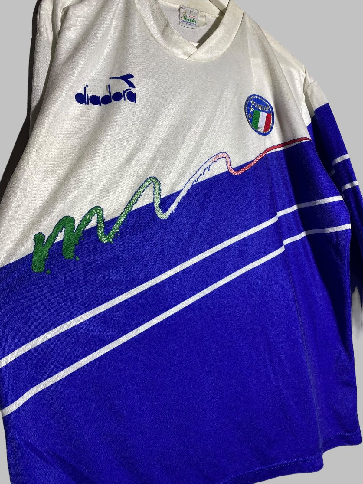 Diadora Italy Football Shirt Soccer Jersey 1990-92 Long Sleeve Size US L / EU 52-54 / 3 - 4 Thumbnail