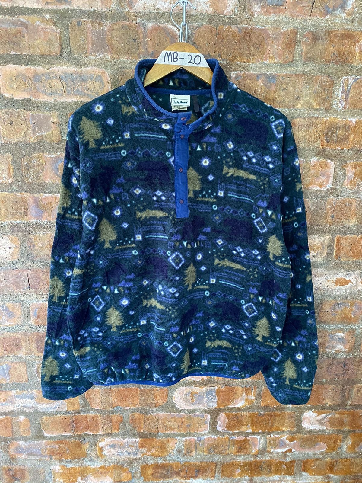 L.L. Bean 1990s LL Bean Fleece native print Size US M / EU 48-50 / 2 - 2 Thumbnail