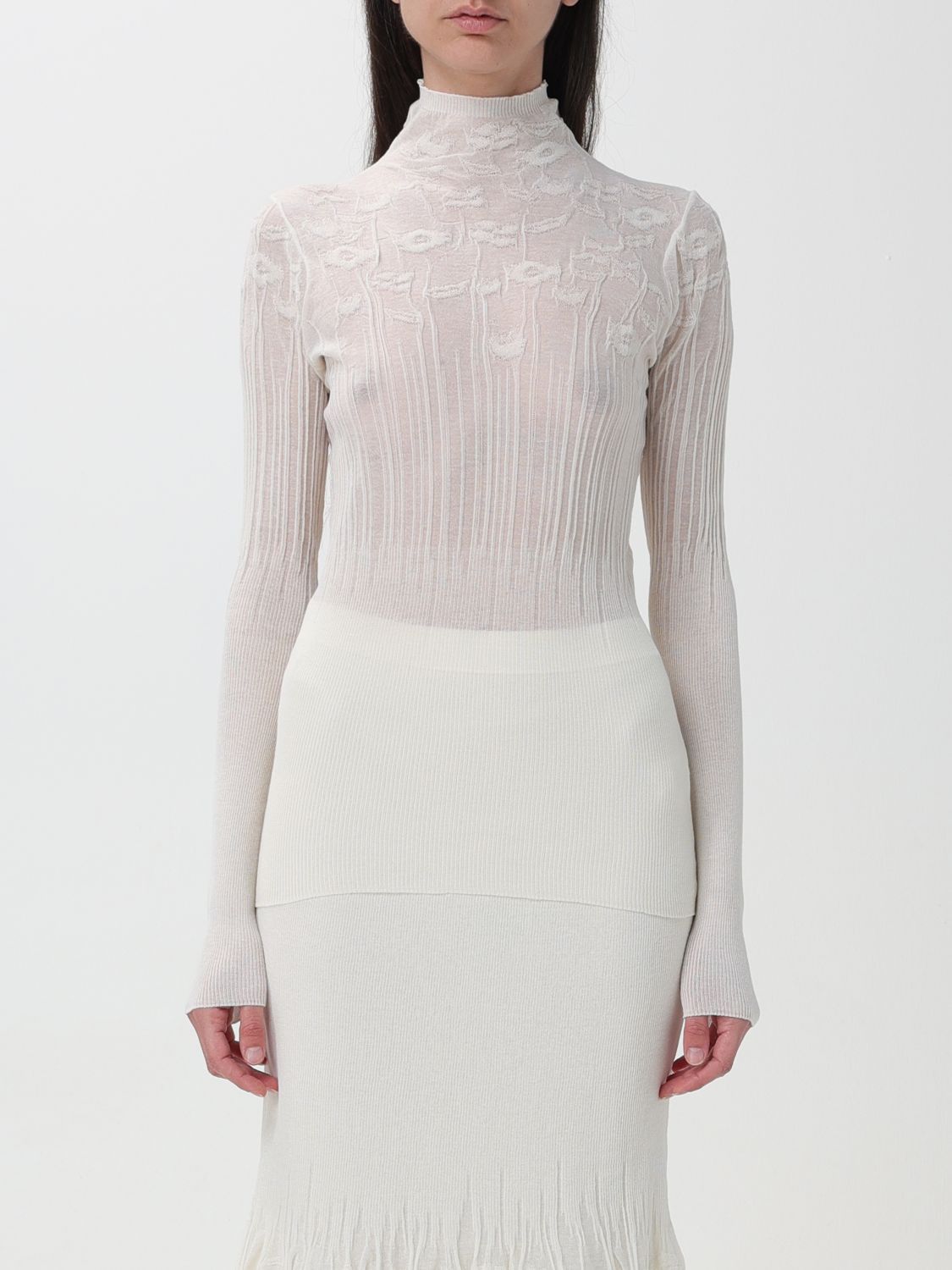 image of Bottega Veneta Sweater Woman White, Women's (Size Medium)