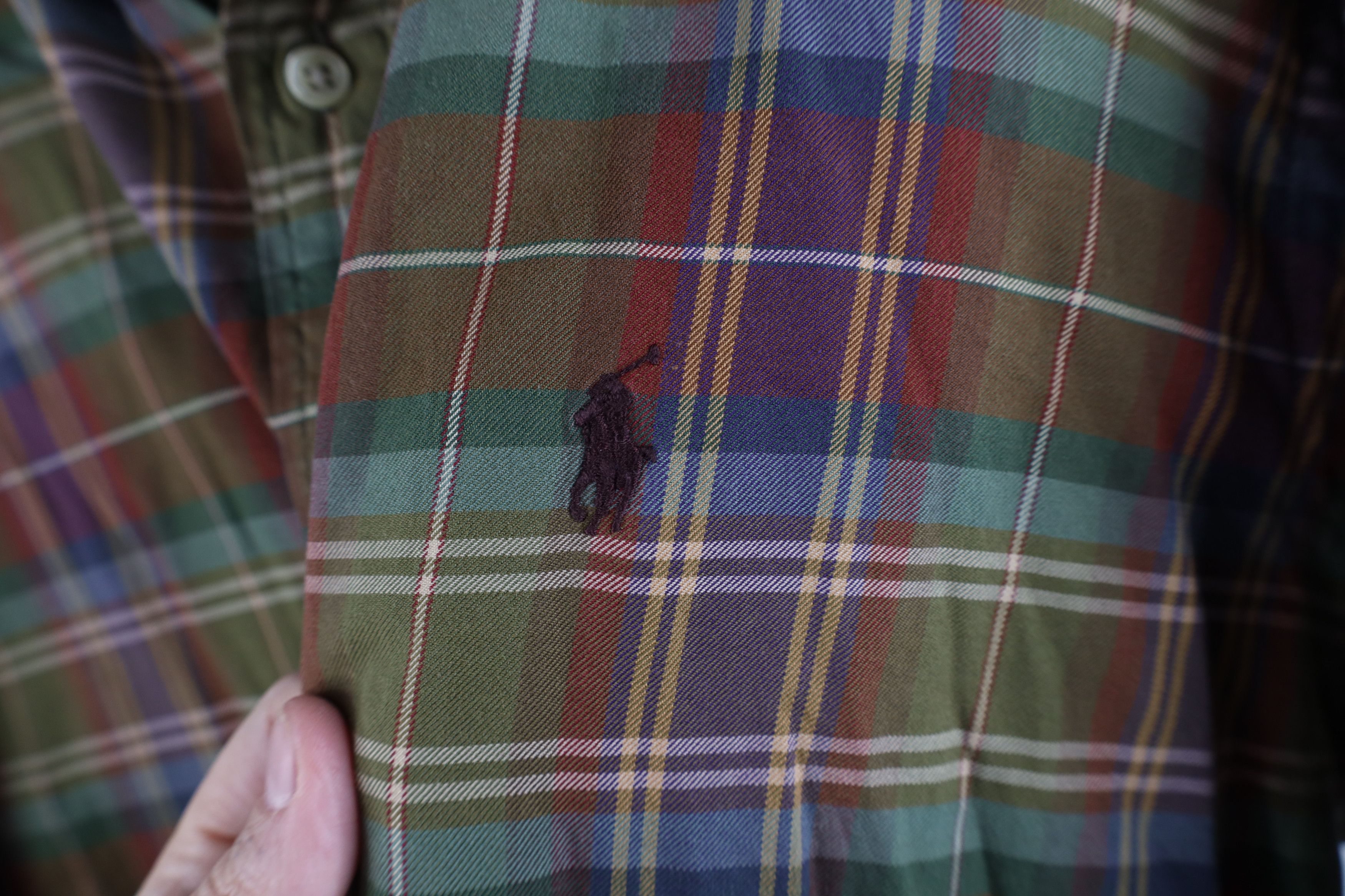 Ralph Lauren × Vintage Vintage 90s Ralph Lauren Collared Button Down Shirt Plaid Size US XL / EU 56 / 4 - 4 Thumbnail