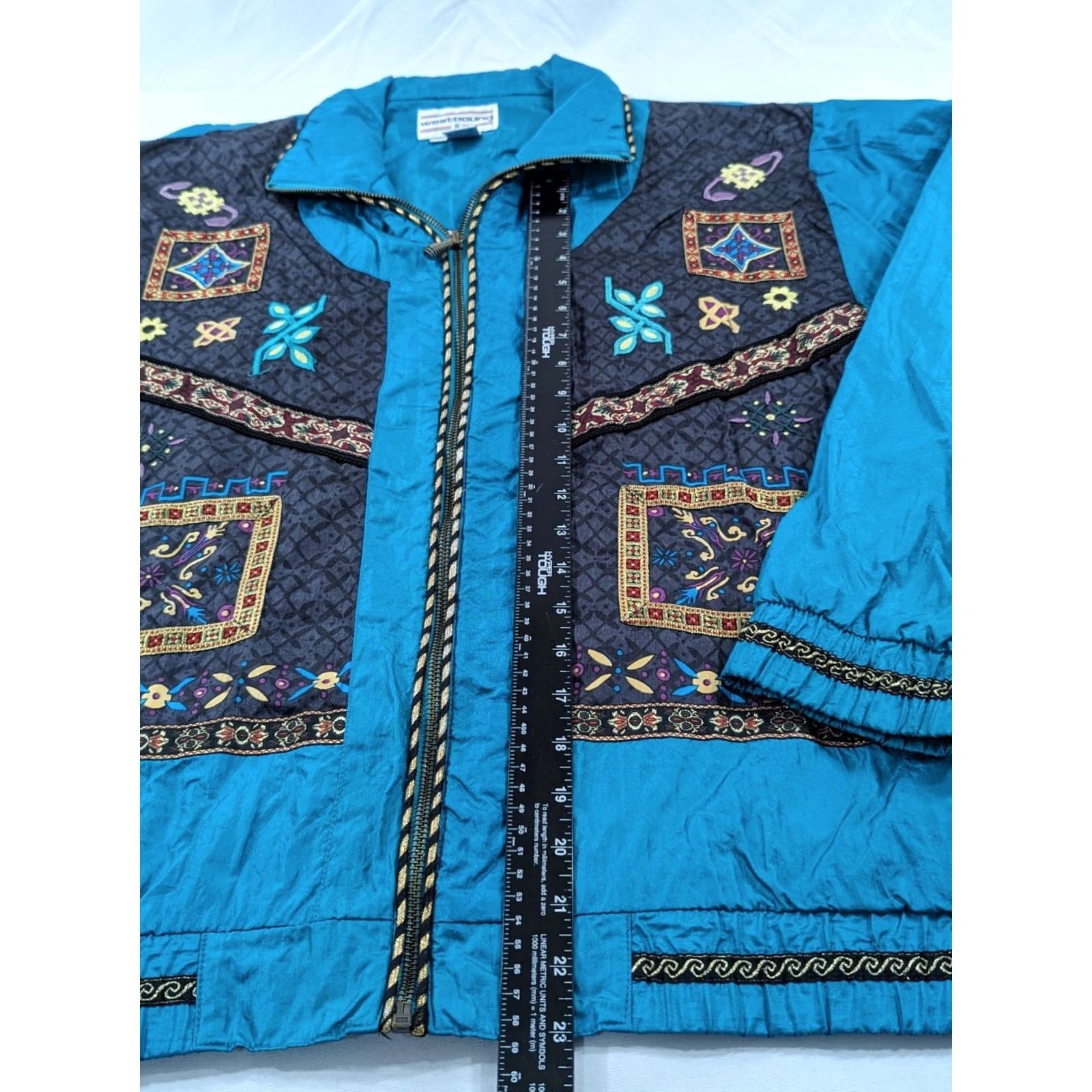 Vintage VINTAGE Westbound Sport Geometric Abstract Full Zip Bomber Jacket Shirt Women 1X Green 80s 90s Casual Mens Womens Size XL / US 12-14 / IT 48-50 - 5 Thumbnail