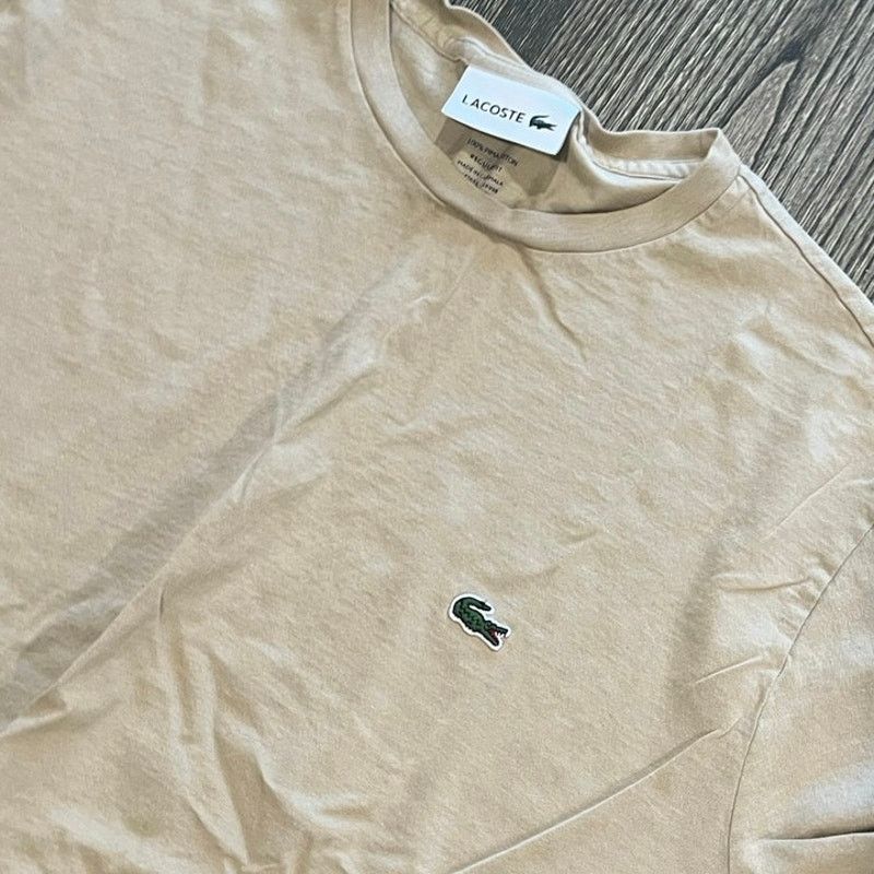 Lacoste Lacoste Mens T-Shirt Short Sleeve Crewneck Cotton Tan Size L Size US L / EU 52-54 / 3 - 2 Thumbnail