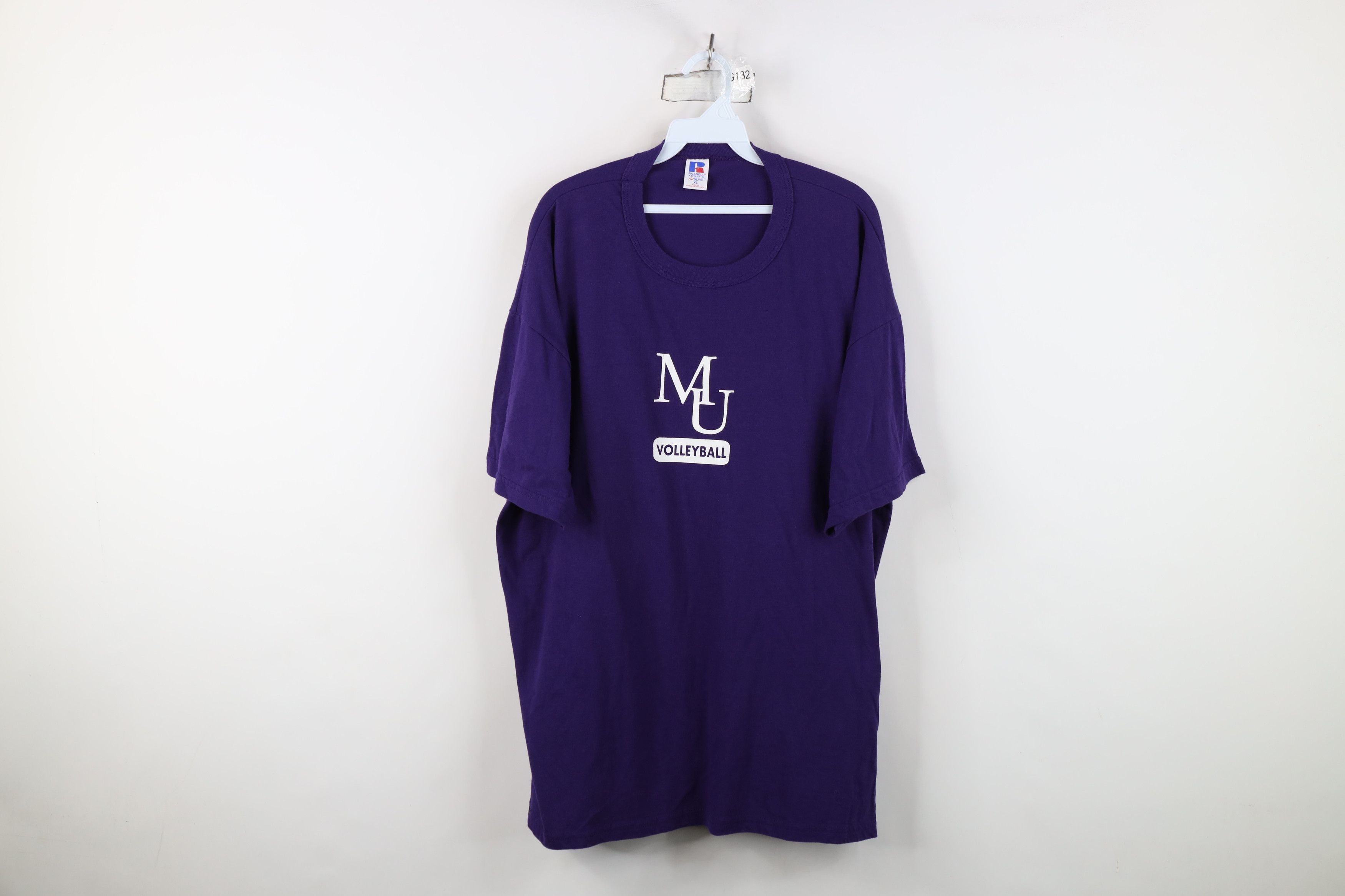 Russell Athletic Vintage 90s Russell Athletic Volleyball T-Shirt Purple Size US XL / EU 56 / 4 - 1 Thumbnail