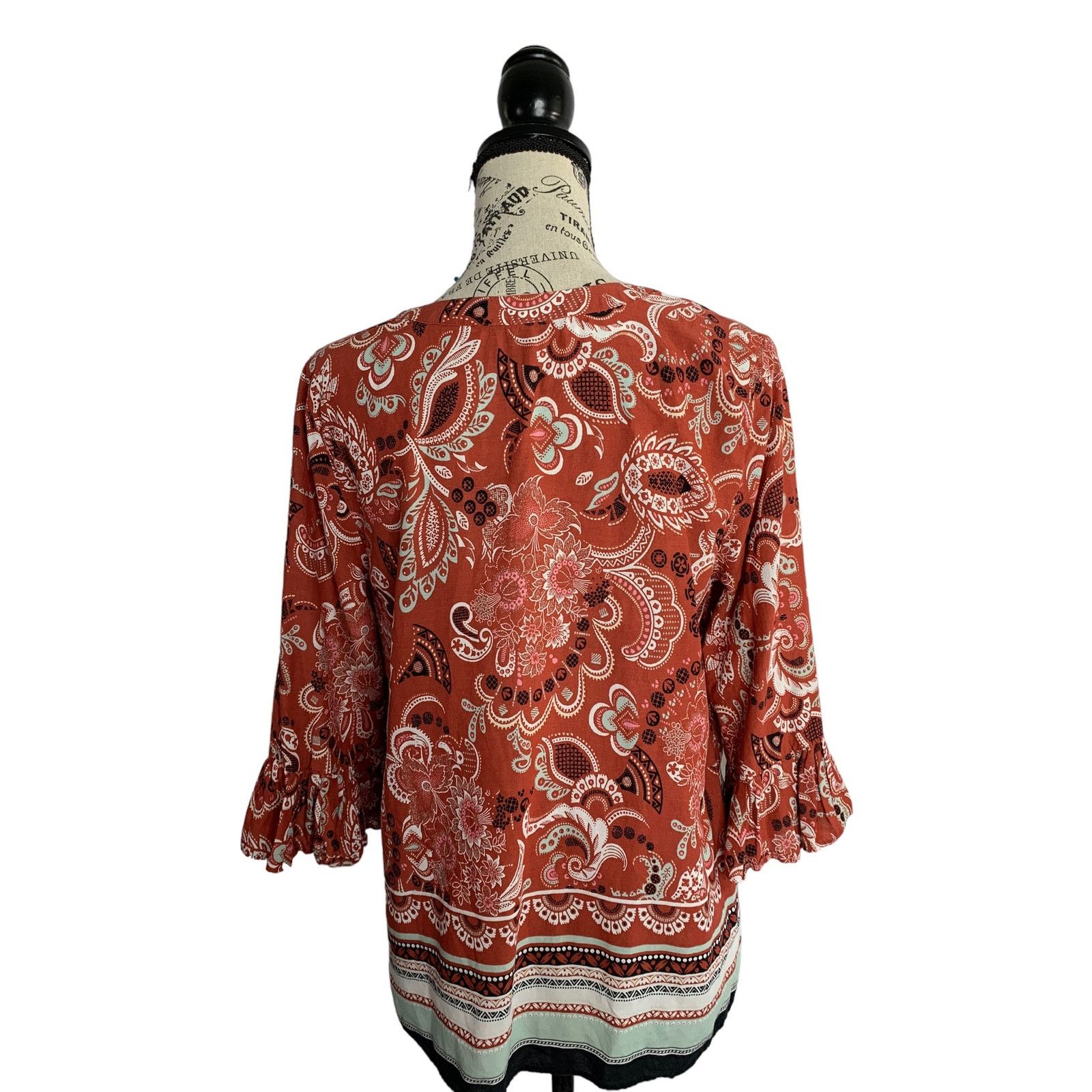 Ann Taylor Ann Taylor Factory Boho Top Cotton Blend Bell Sleeve women M Size M / US 6-8 / IT 42-44 - 7 Thumbnail