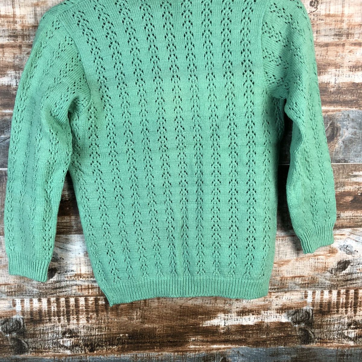 Vintage DL Japanese Brand Green Cardigan Knitwear #C598 Size XXS / US 00 / IT 34 - 12 Thumbnail