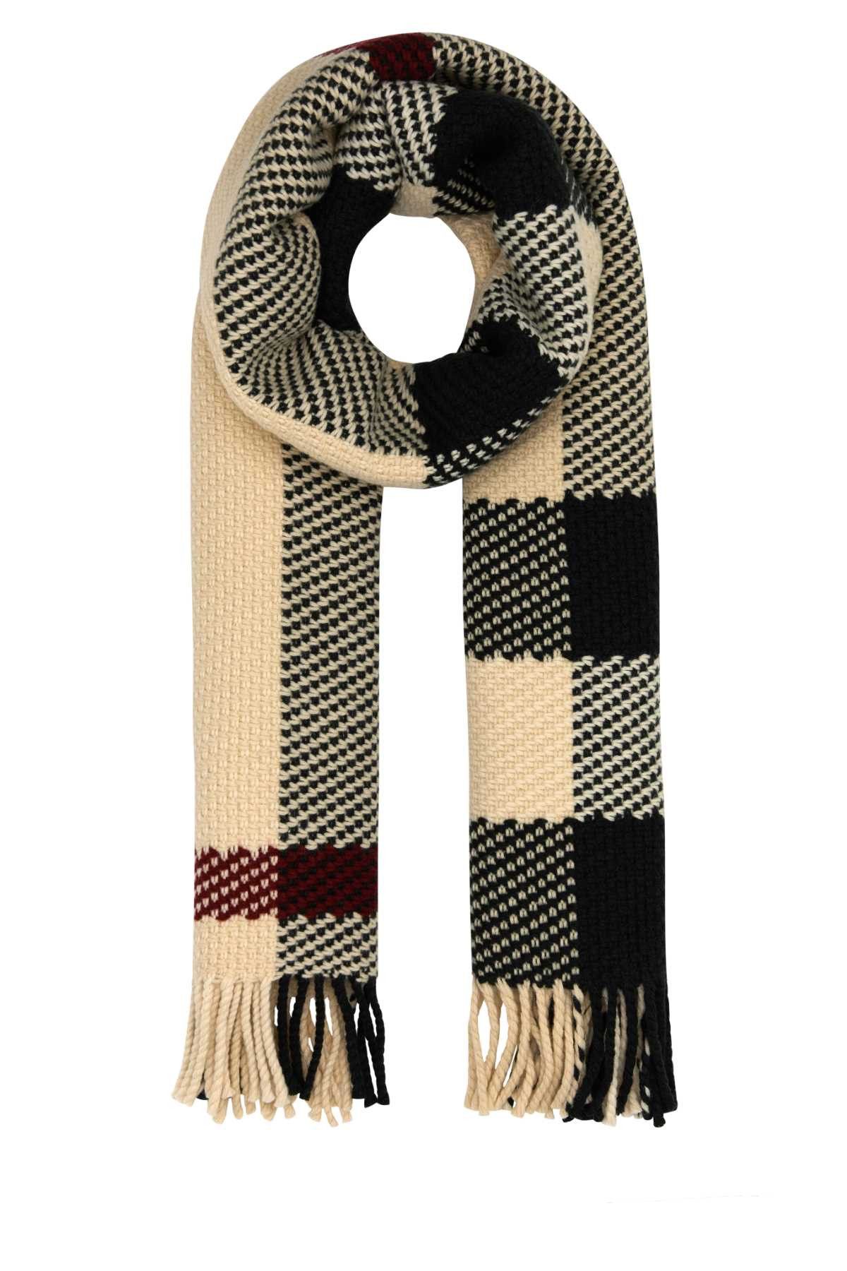 Burberry Embroidered Wool Scarf Size ONE SIZE - 1 Thumbnail