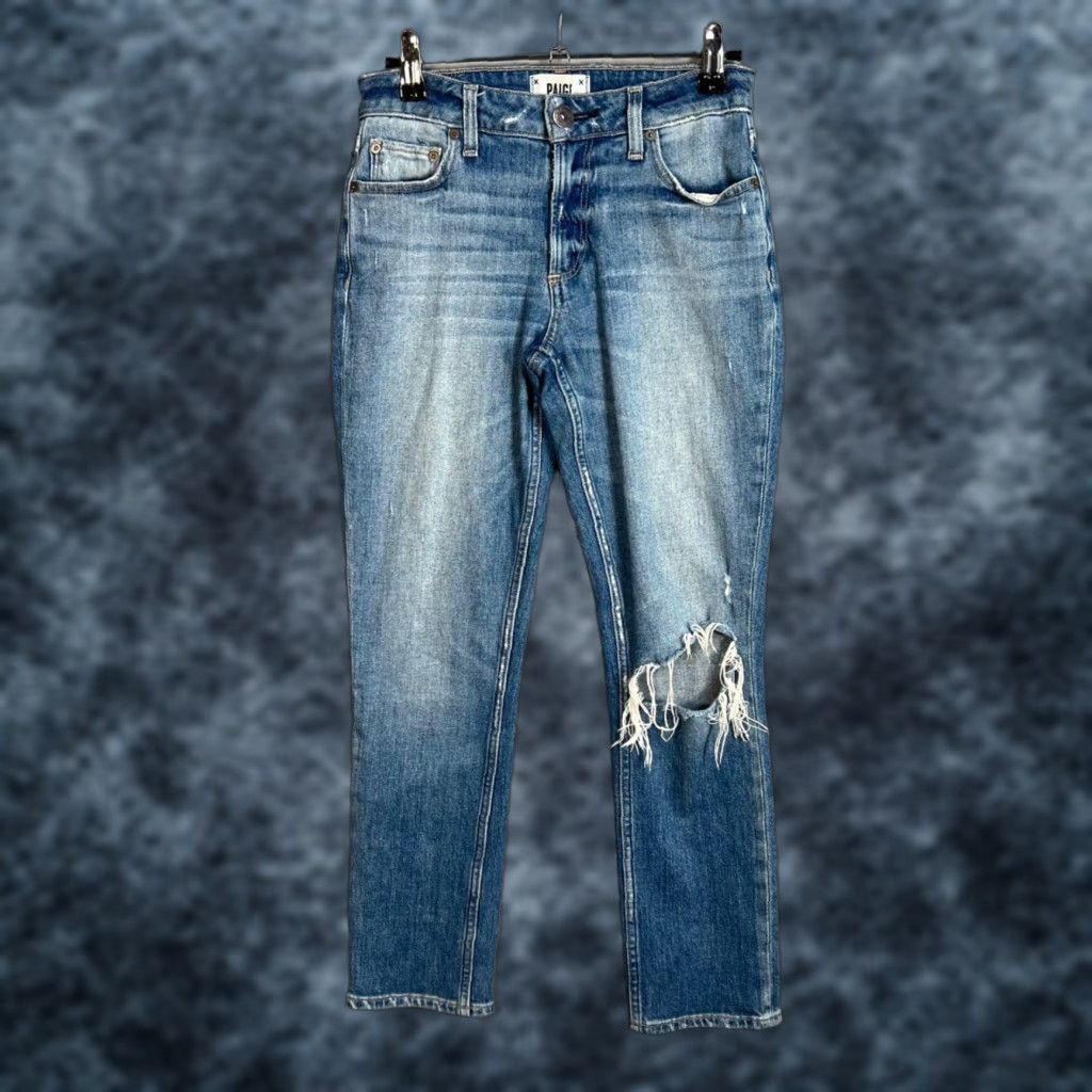 Paige VINTAGE Paige Slim Jeans Women’s Size 24 Blue Denim Distressed Stretch Skinny Pants Size 42" / US 20 - 1 Thumbnail