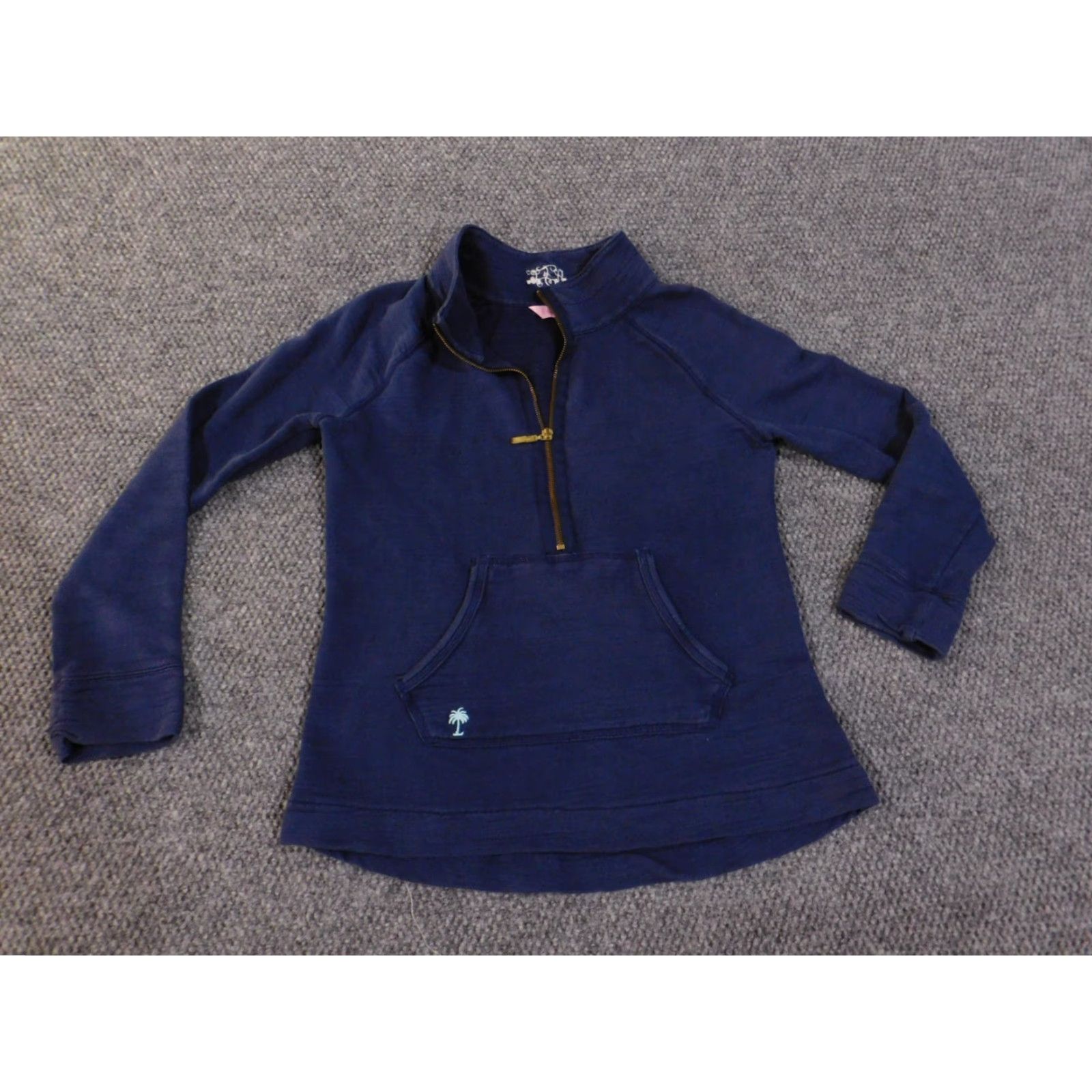 Lilly Pulitzer Lilly Pulitzer Sweater XS Blue Pullover 1/4 Zip Raglan Long Sleeve Mock Neck Women Beach Flower Casual Vintage No Size XS / US 0-2 / IT 36-38 - 4 Thumbnail