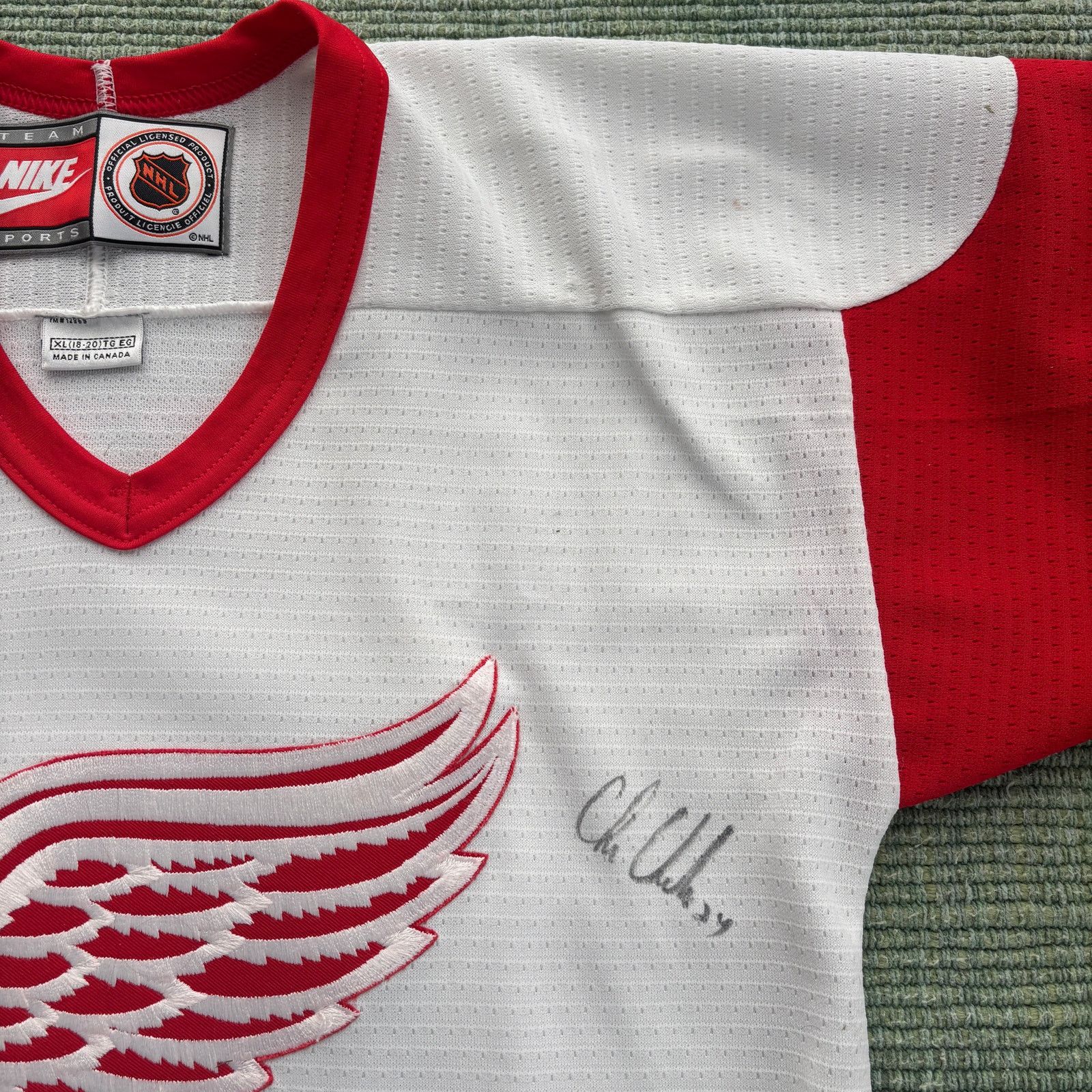 NHL × Nike × Vintage Vtg Nike Nicklas Lidström Detroit Red Wings Autograph Jersey Size US M / EU 48-50 / 2 - 6 Thumbnail