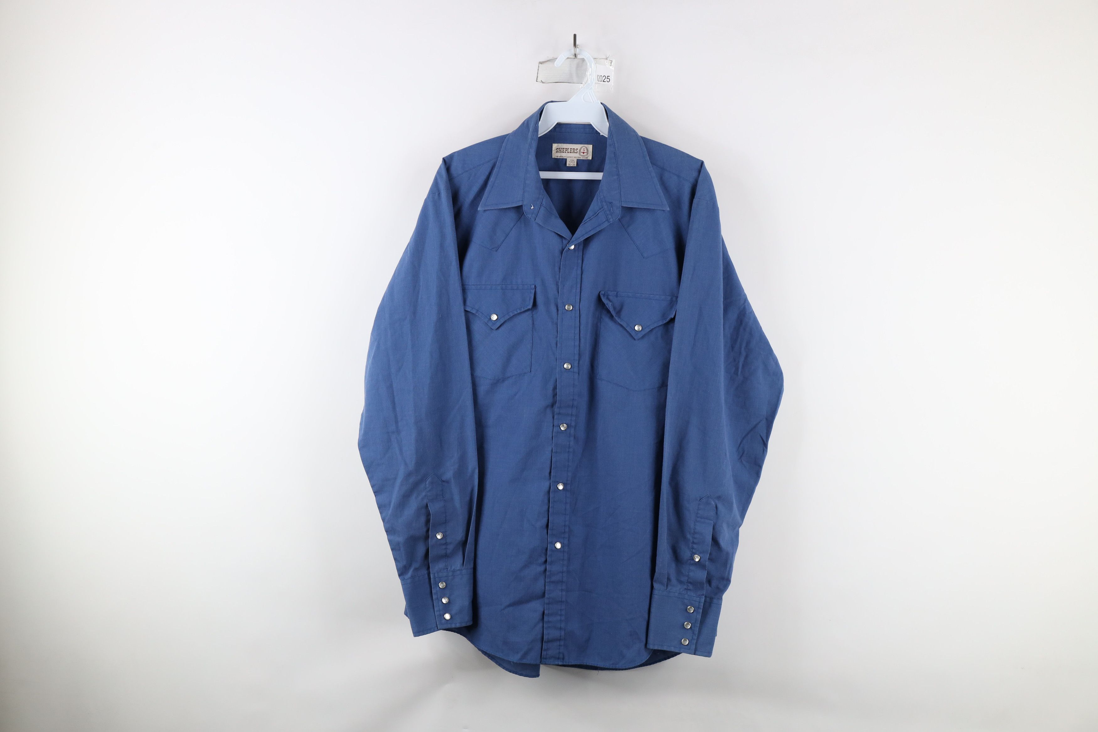 Vintage Vintage 70s Rockabilly Snap Button Western Rodeo Shirt Blue Size US M / EU 48-50 / 2 - 1 Thumbnail
