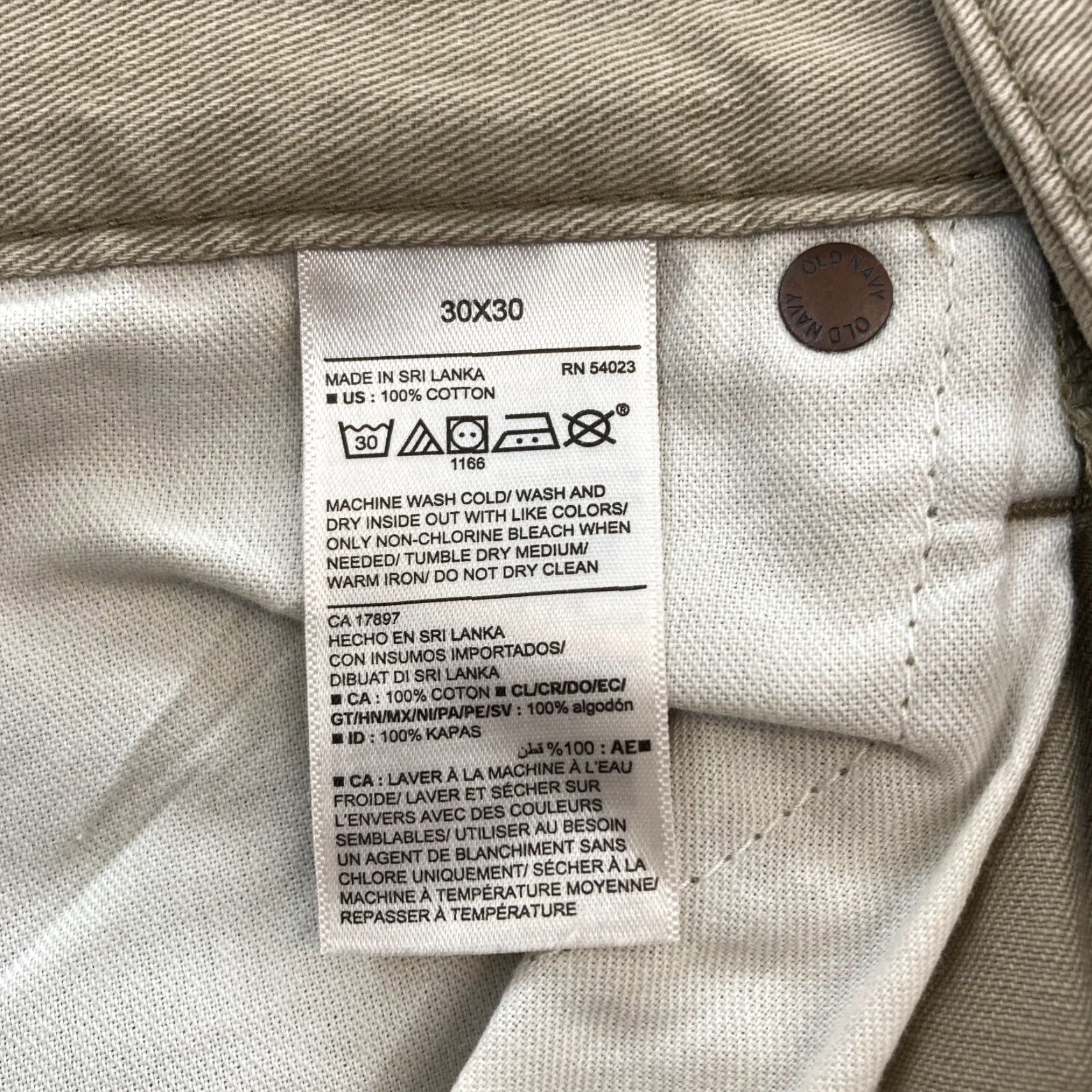 Old Navy Old Navy Chino Pants Mens 30x30 Loose Relaxed Straight Khaki Beige Straight Size US 30 / EU 46 - 6 Thumbnail