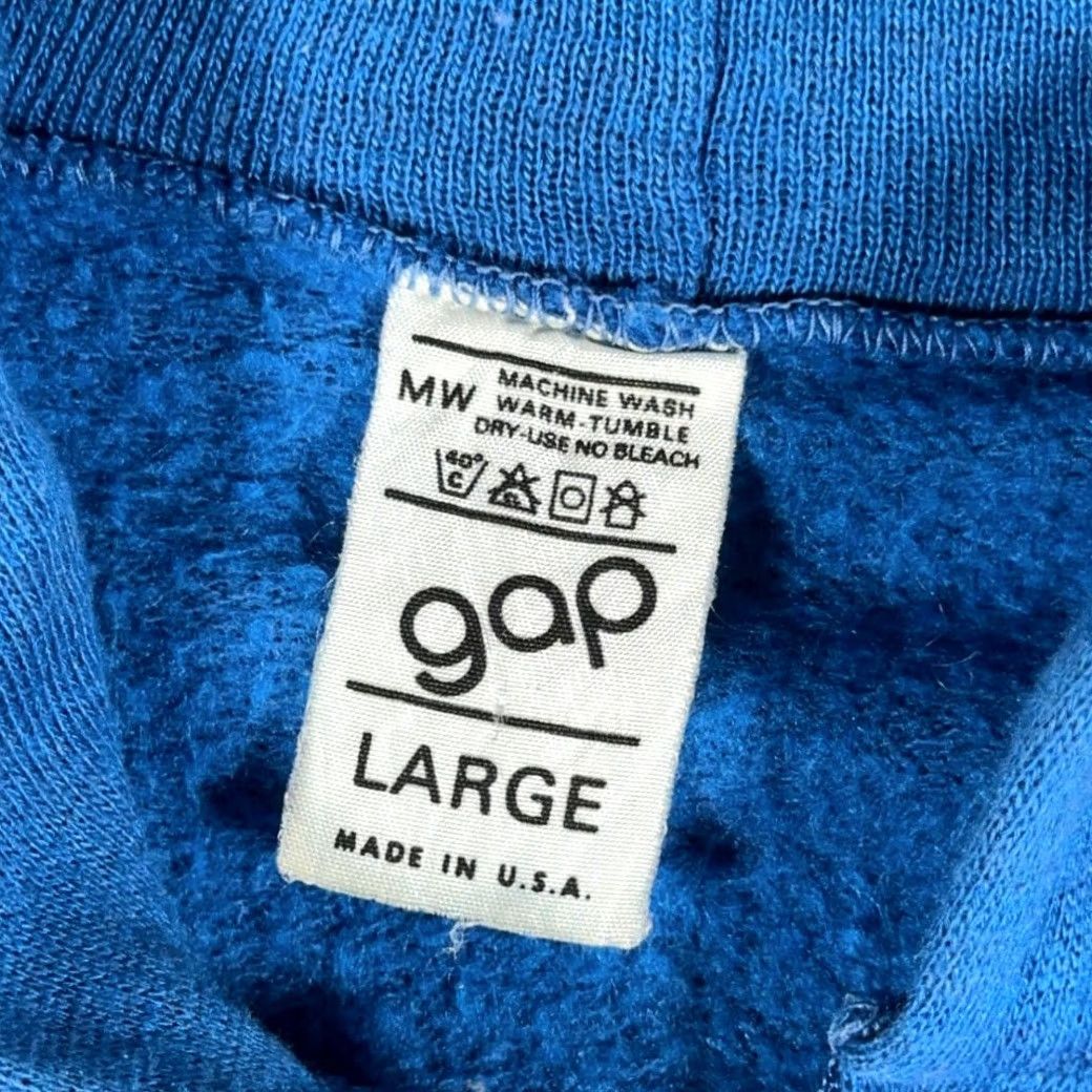 Gap VINTAGE Gap Sweater Shirt Adult LARGE Blue Hoodie Zip Full Zip Kangaroo Pockets 70s USA Made Mens Size US M / EU 48-50 / 2 - 4 Thumbnail