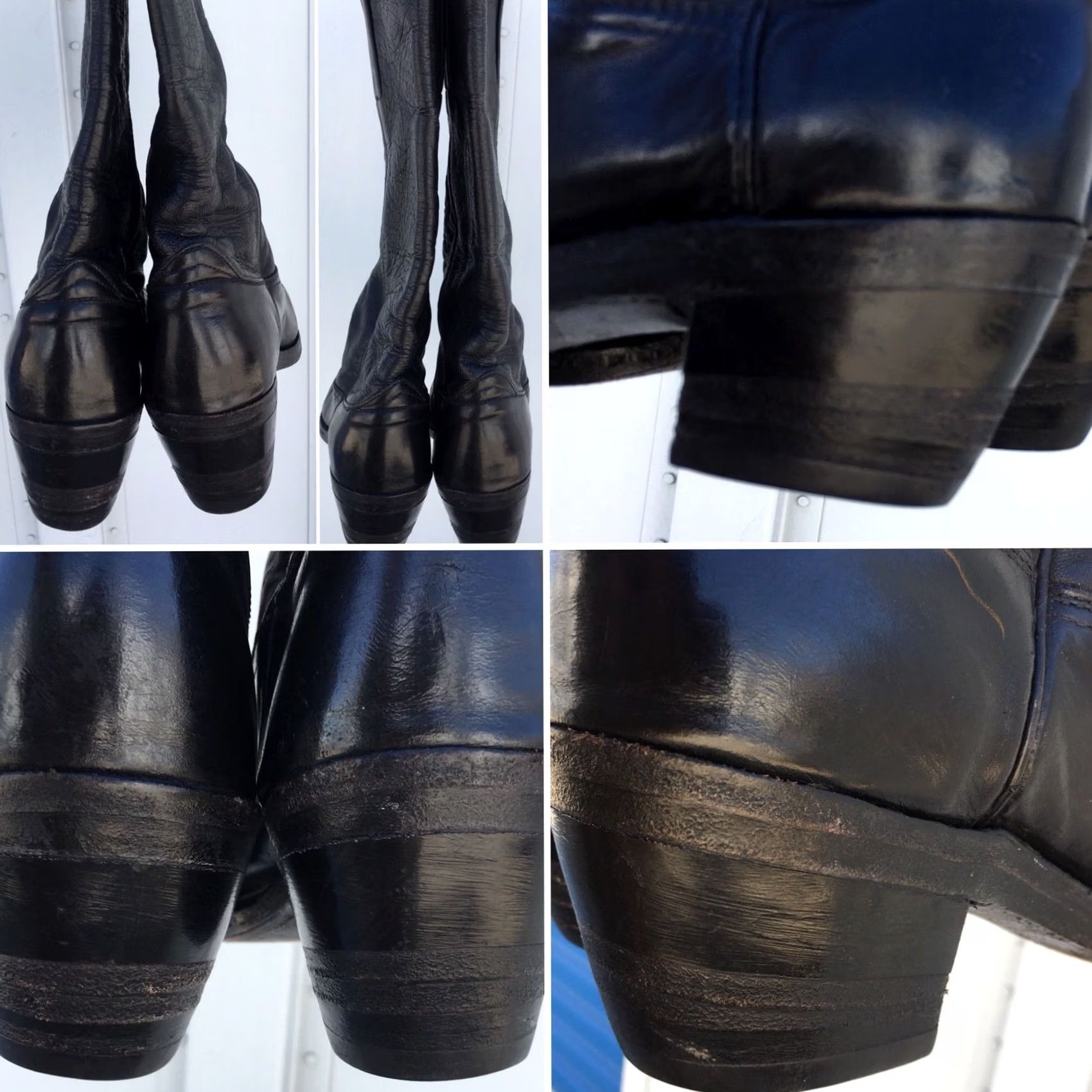 Frye VINTAGE Frye Boots Western Cowboy Leather Made In USA 6 1/2 E 9M14076 Black Mens Women’s Size US 7 / EU 40 - 3 Thumbnail